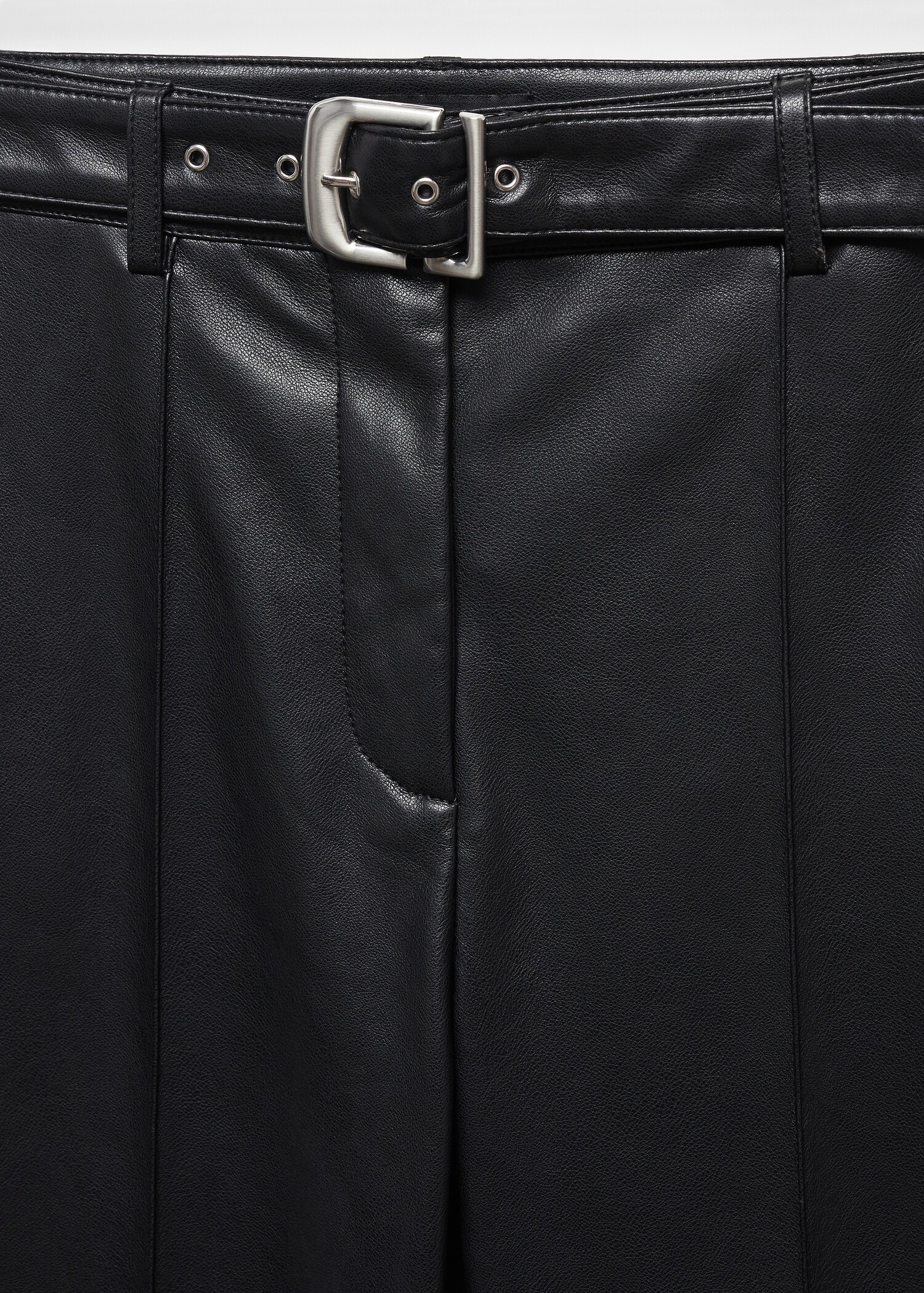 Leather-effect trousers with belt - Details of the article 8