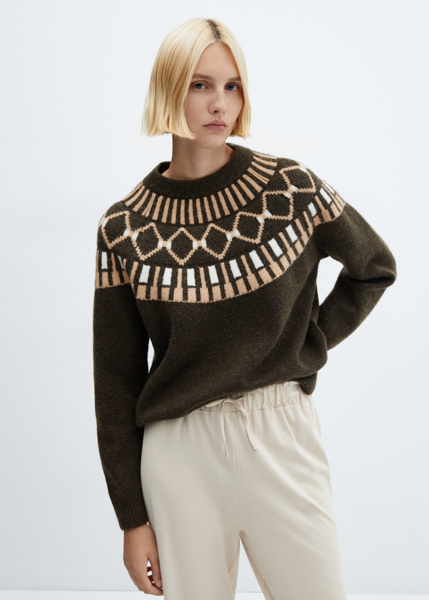 Col Rond Pull à Motifs Femme Pull Motif Léopard Col Rond Bleu