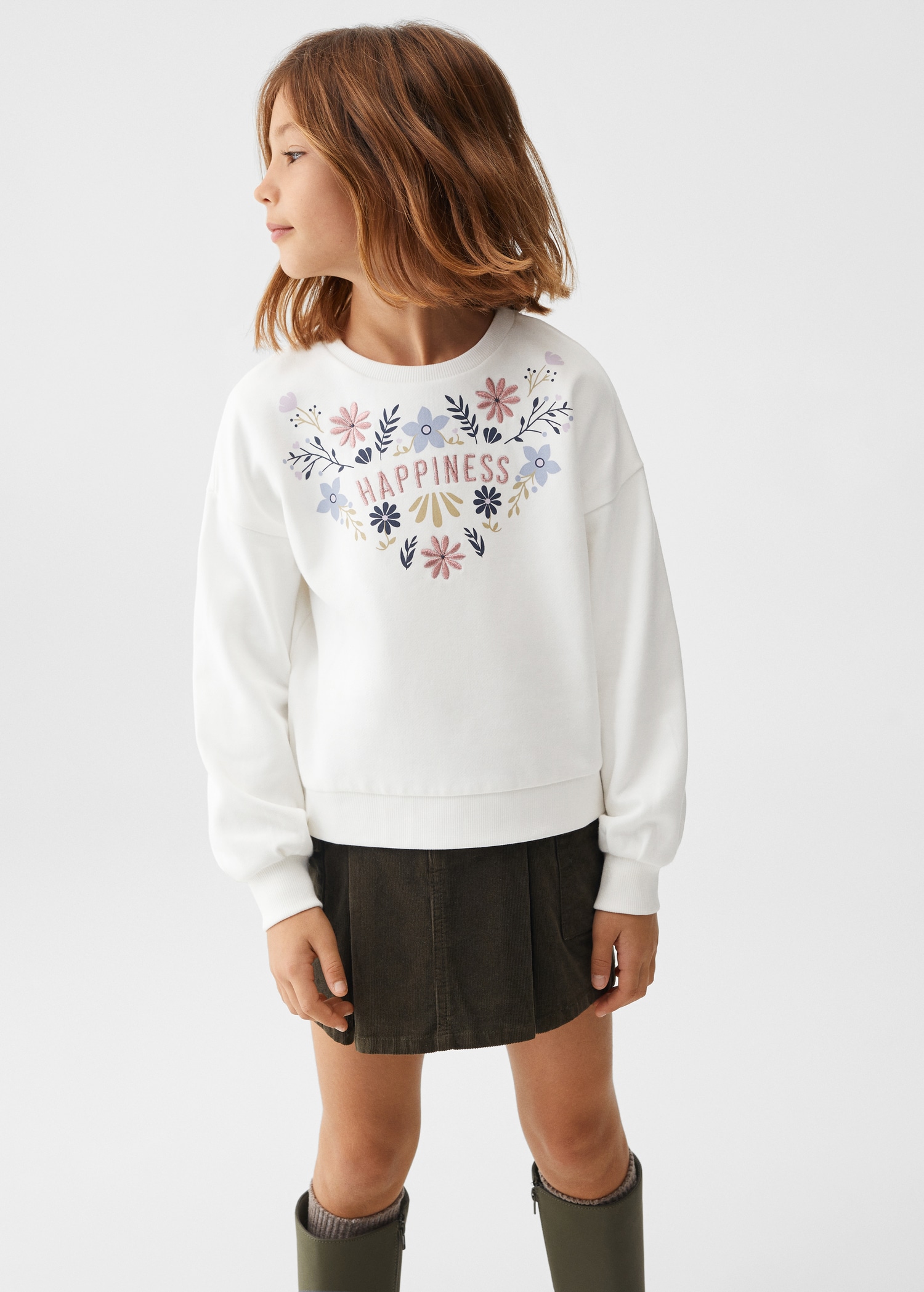 Embroidered printed hoodie - Medium plane