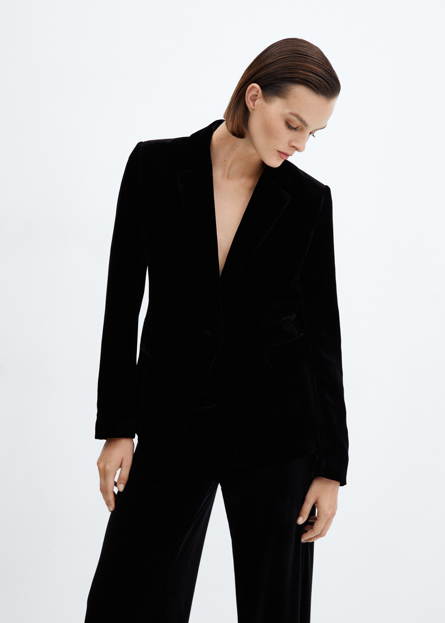 Velvet suit blazer - Plan mediu