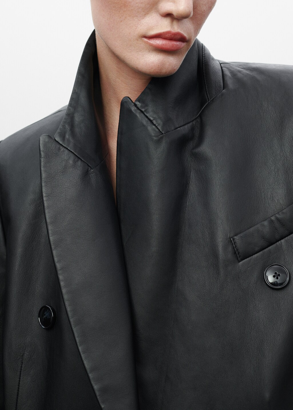 Double-breasted leather coat - Women | MANGO Kosovo Double-breasted leather coat - Women | MANGO Kosovo