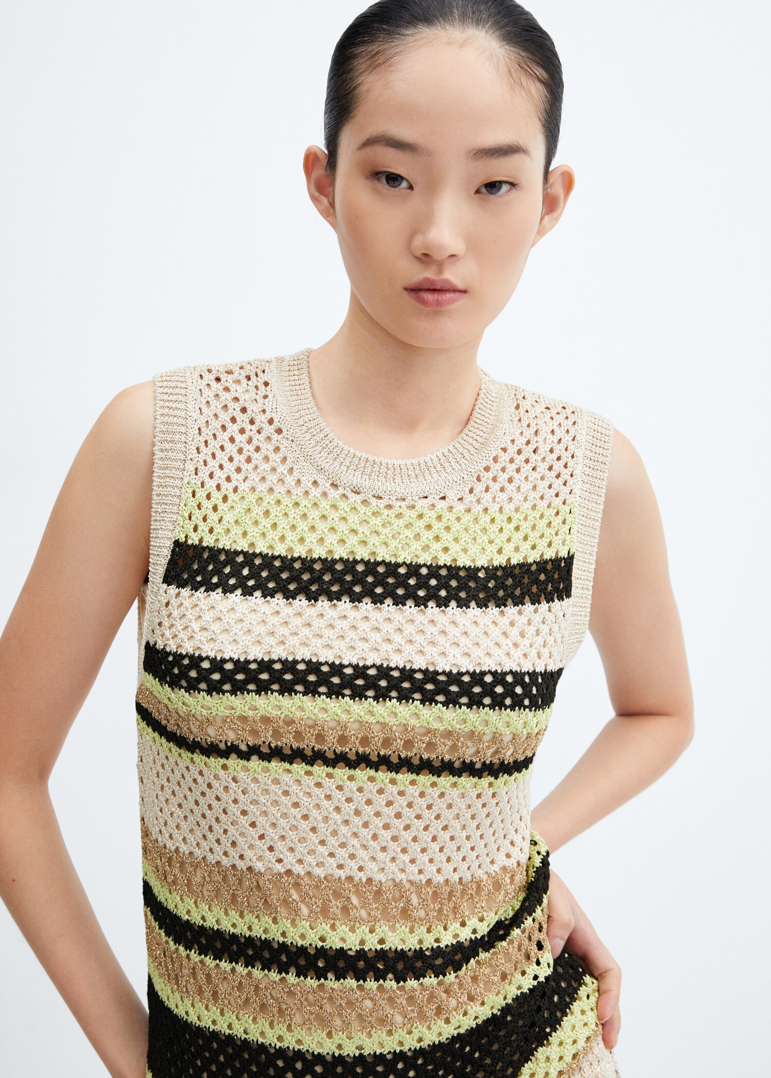 Knitted dress openwork details - Details of the article 1