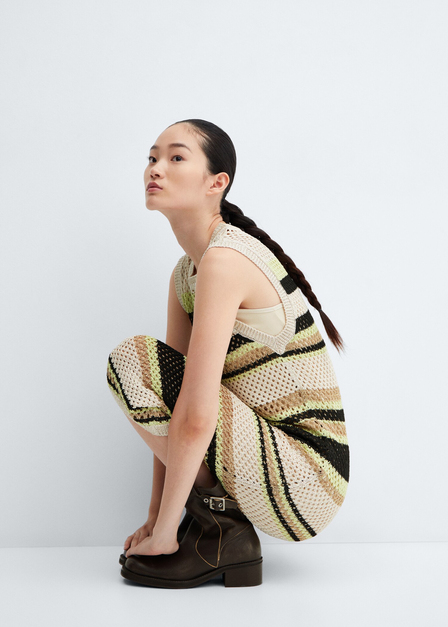 Knitted dress openwork details - Details of the article 2