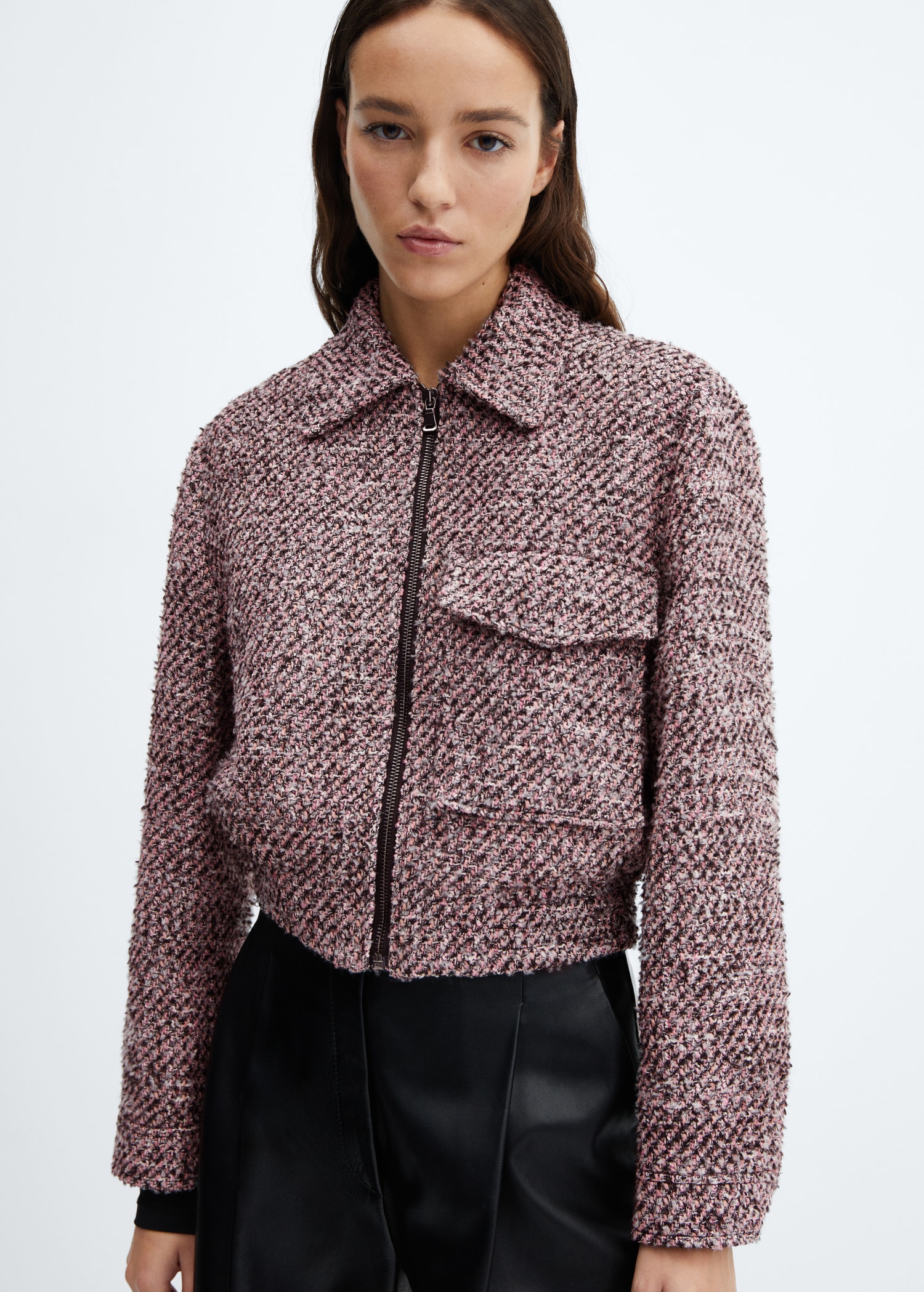 Chaqueta bomber tweed - Medium plane