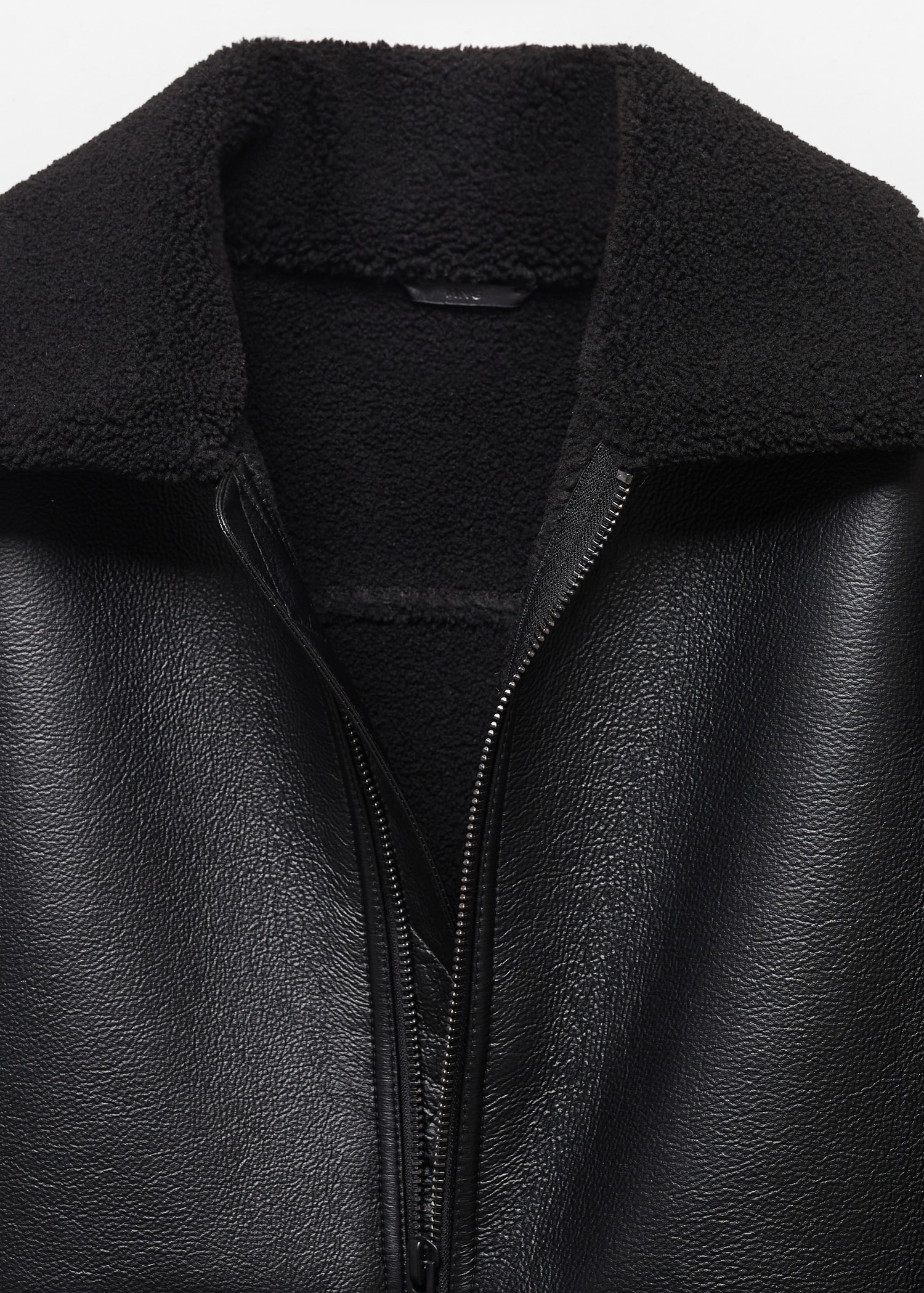 Shearling-lined leather-effect jacket - Details of the article 8