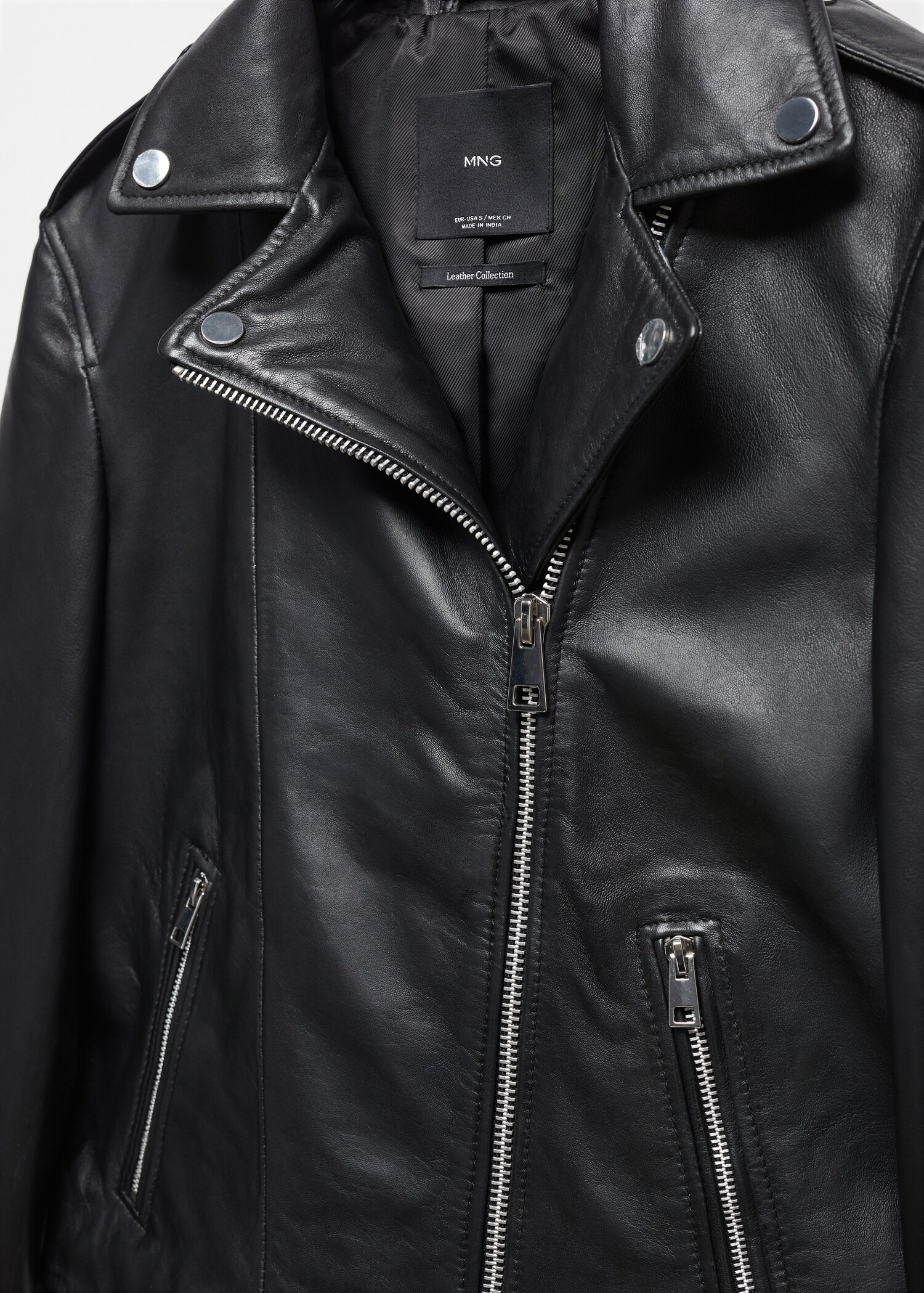 Leather biker jacket - Details of the article 8