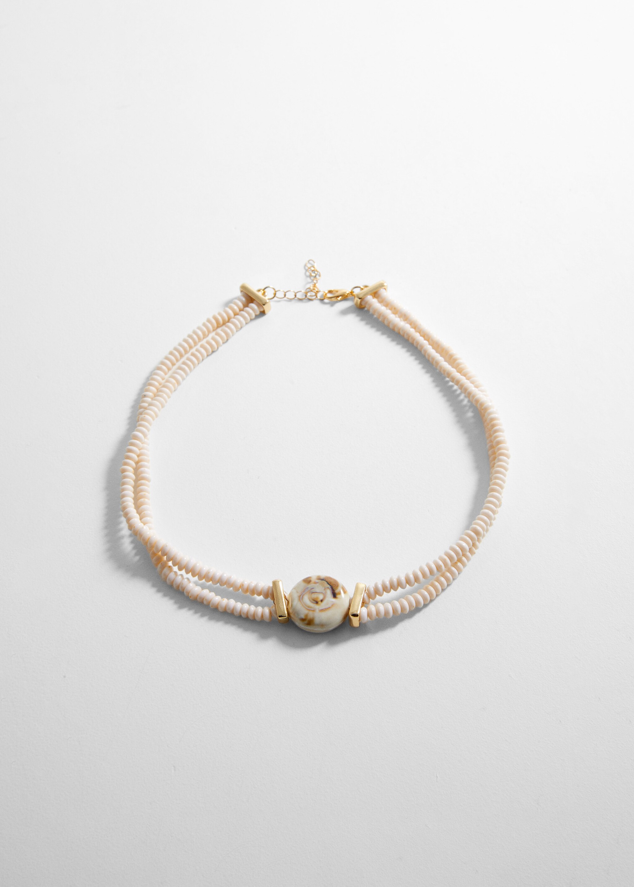 Collier perles pendentif coquillage - Article sans modèle