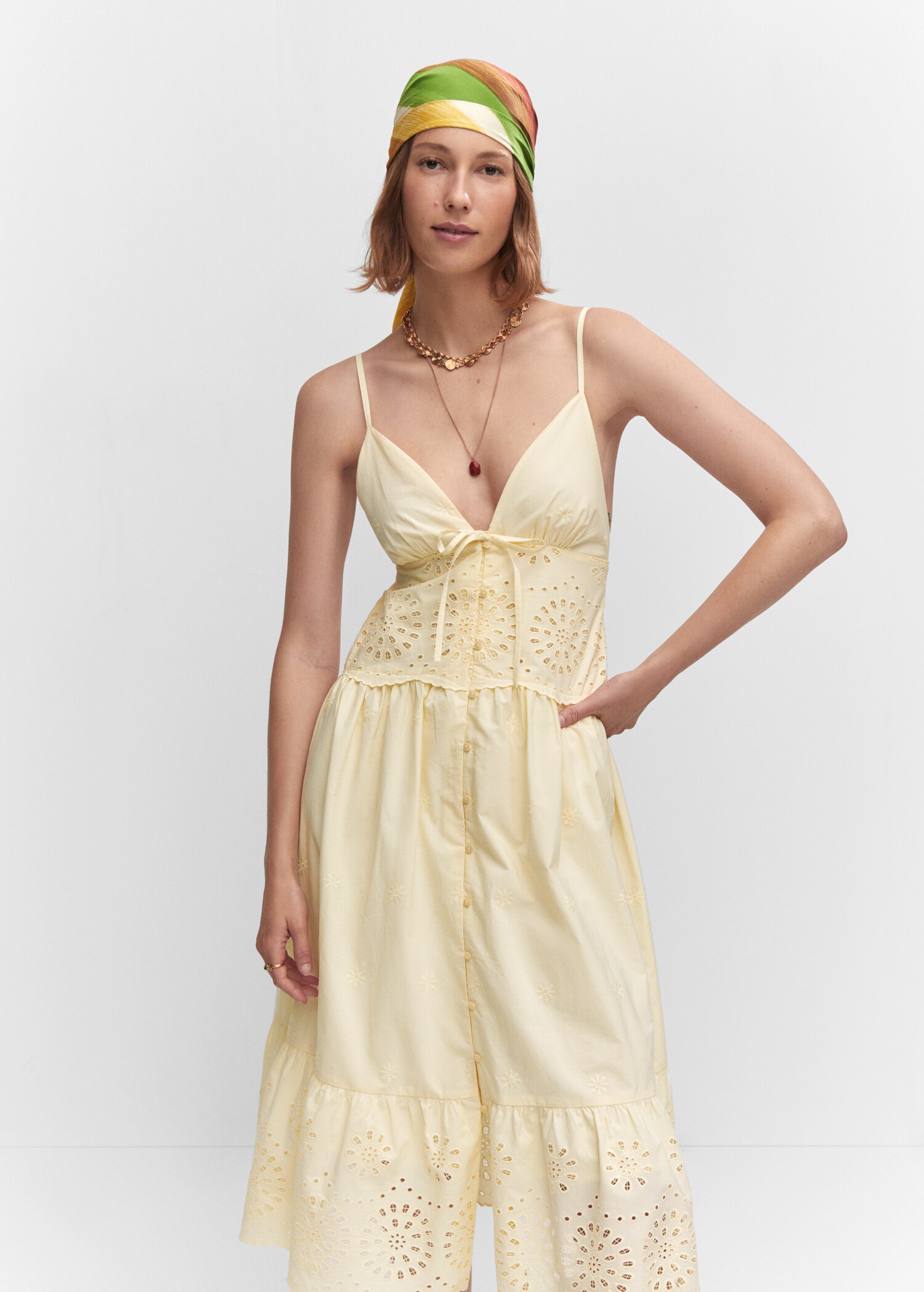 Openwork detail shirt dress - Medium plane