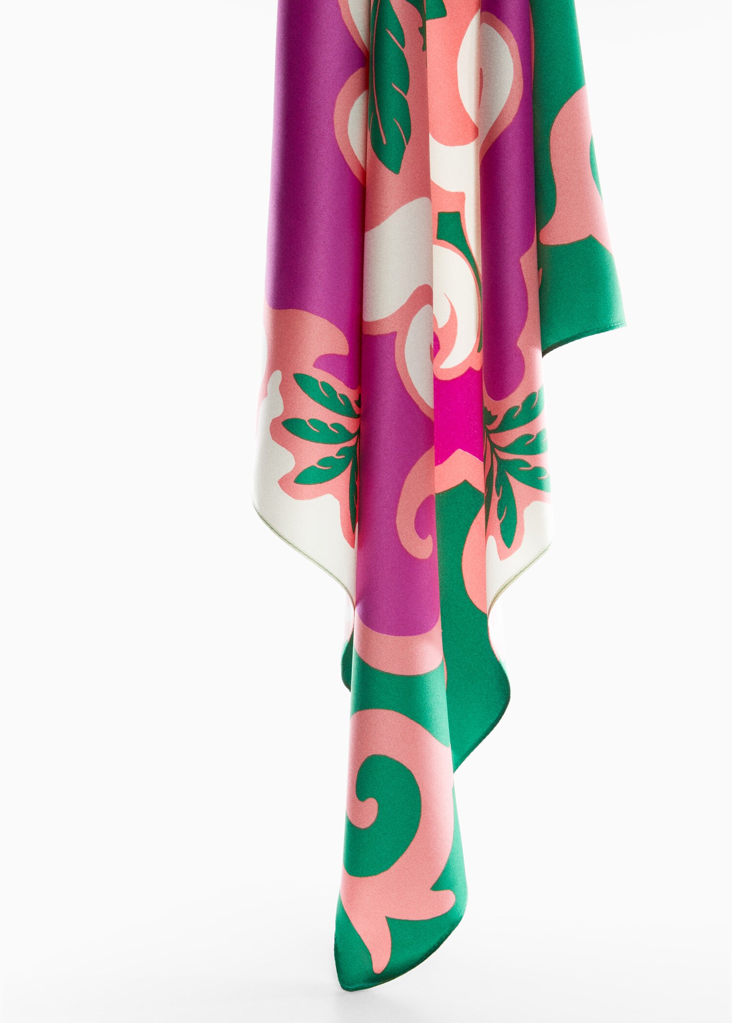 Printed satin scarf - Medium plane