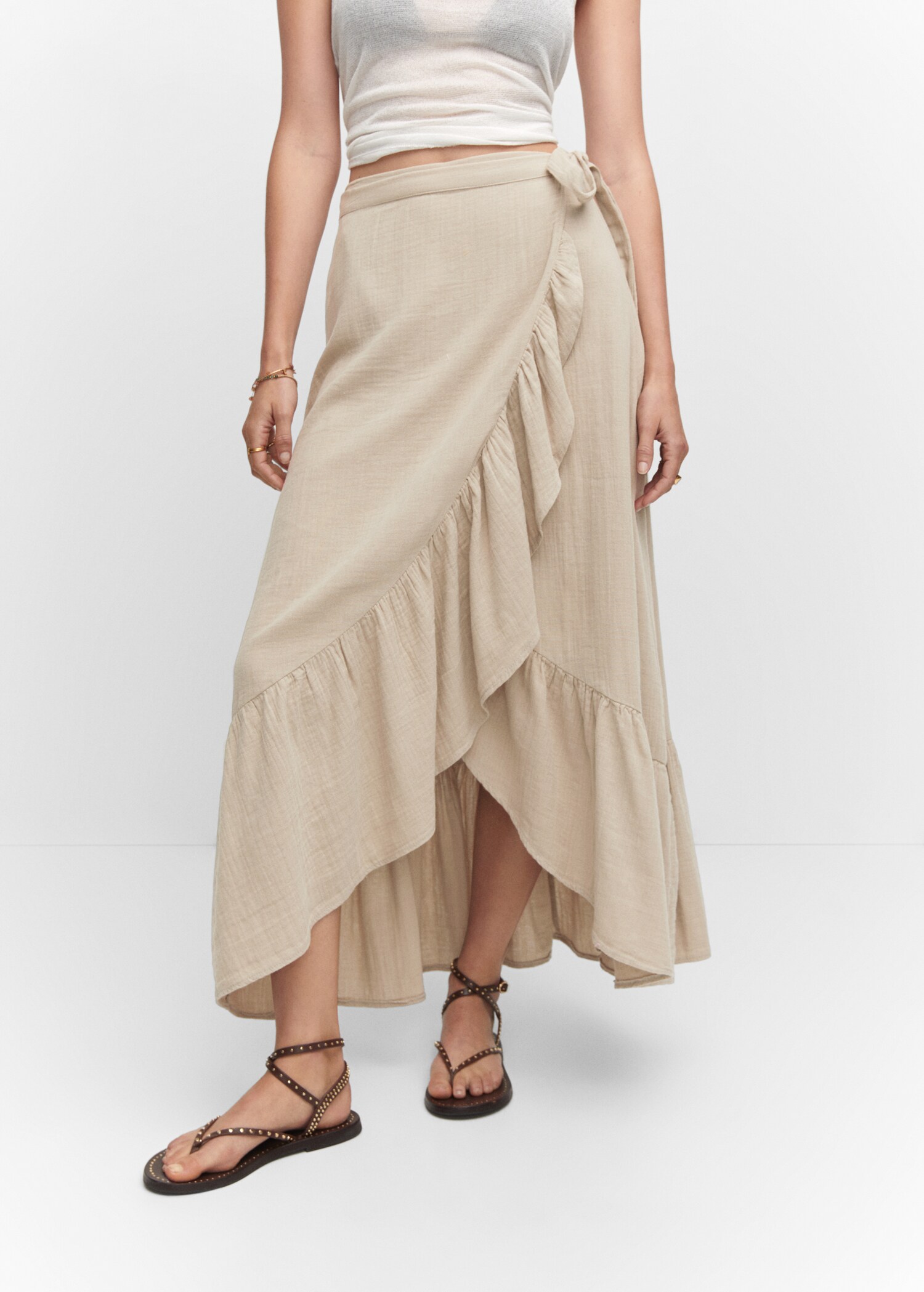 Textured criss-cross skirt - Plan mediu