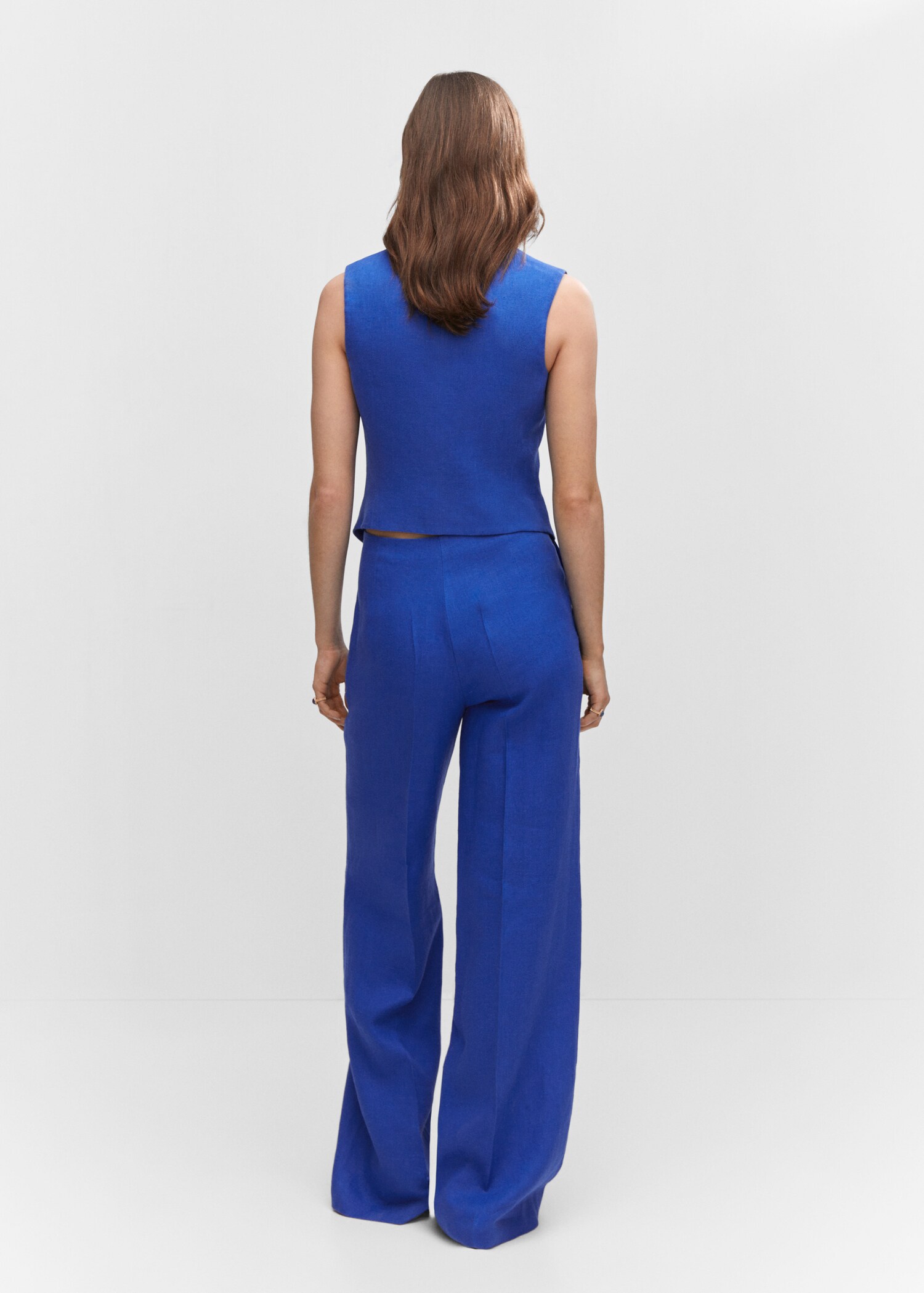 Double-breasted linen vest - Reverse of the article