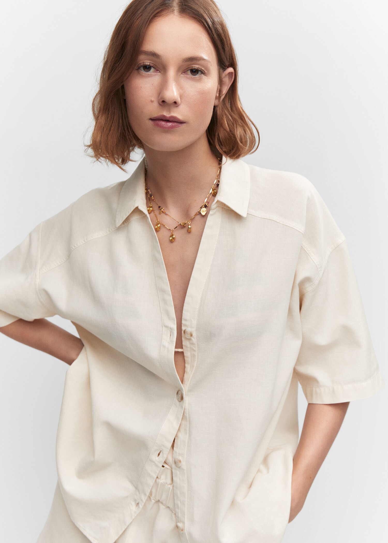 Cotton linen-blend shirt - Details of the article 1