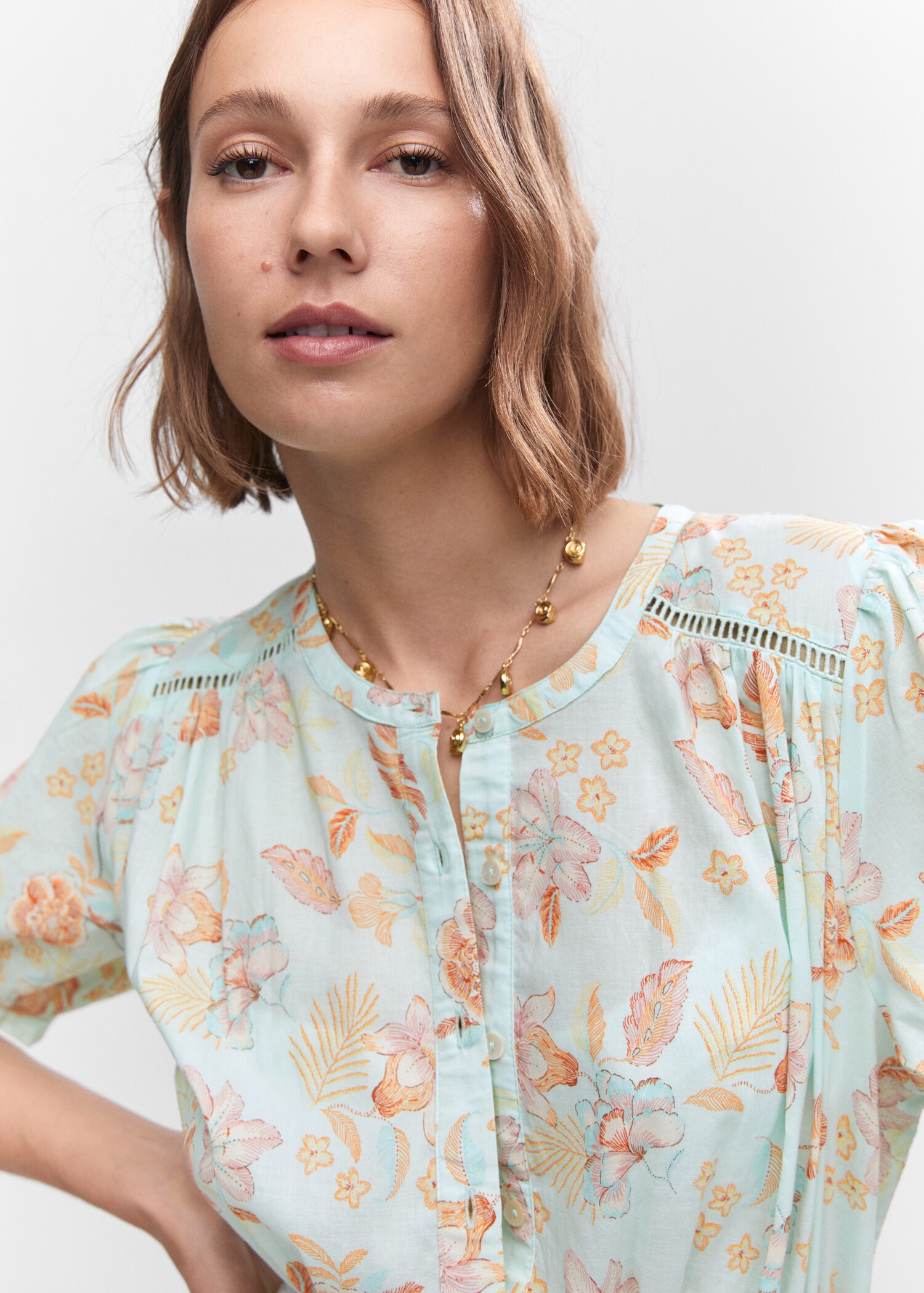 Floral short jumpsuit - Details of the article 1