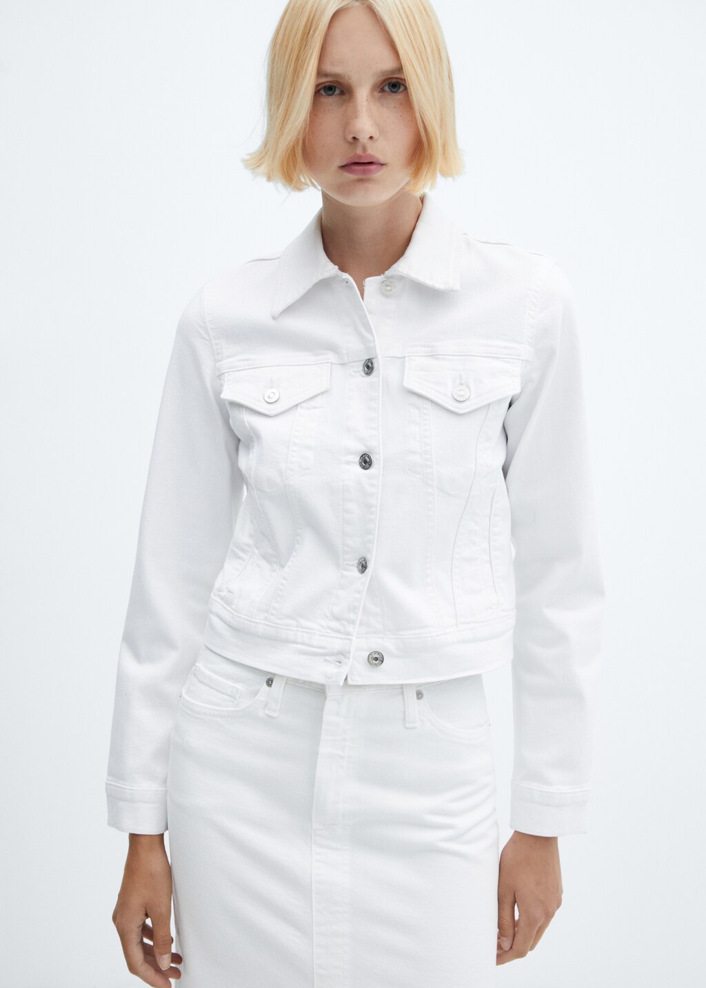 Mango white denim jacket sale