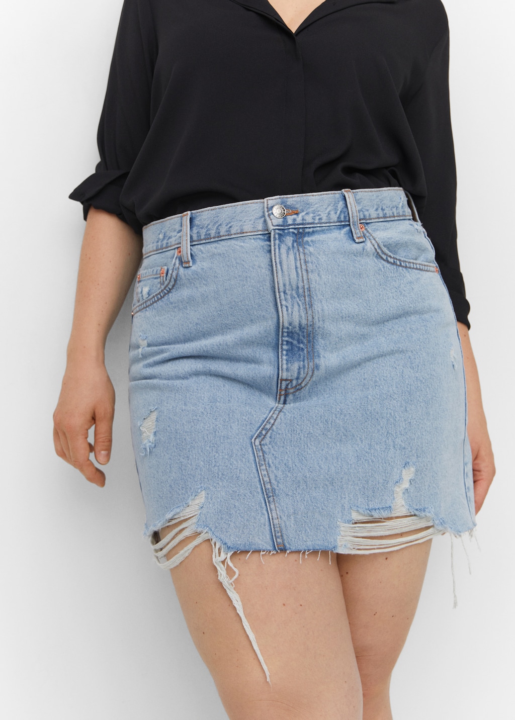 Denim mini-skirt