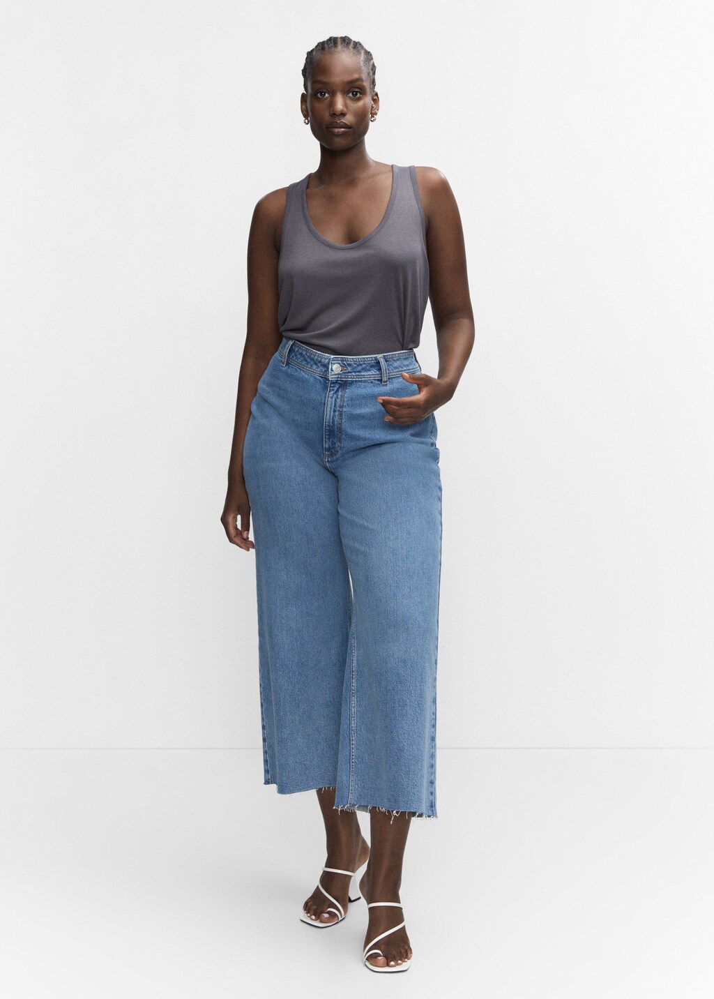 Jean style jupe culotte Catherin taille haute Femme MANGO France La Reunion
