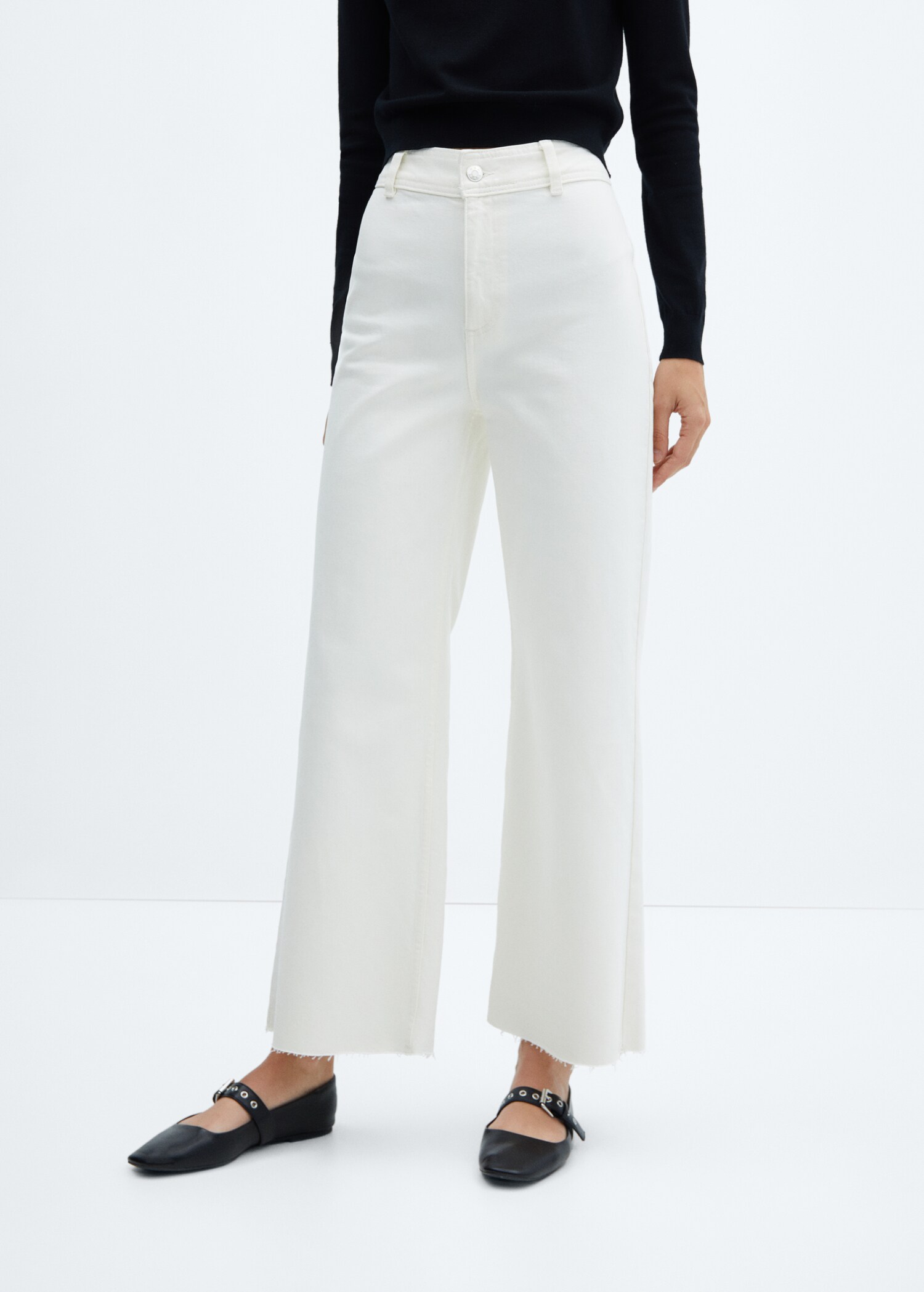 Jeans Catherin culotte tiro alto - Plano medio