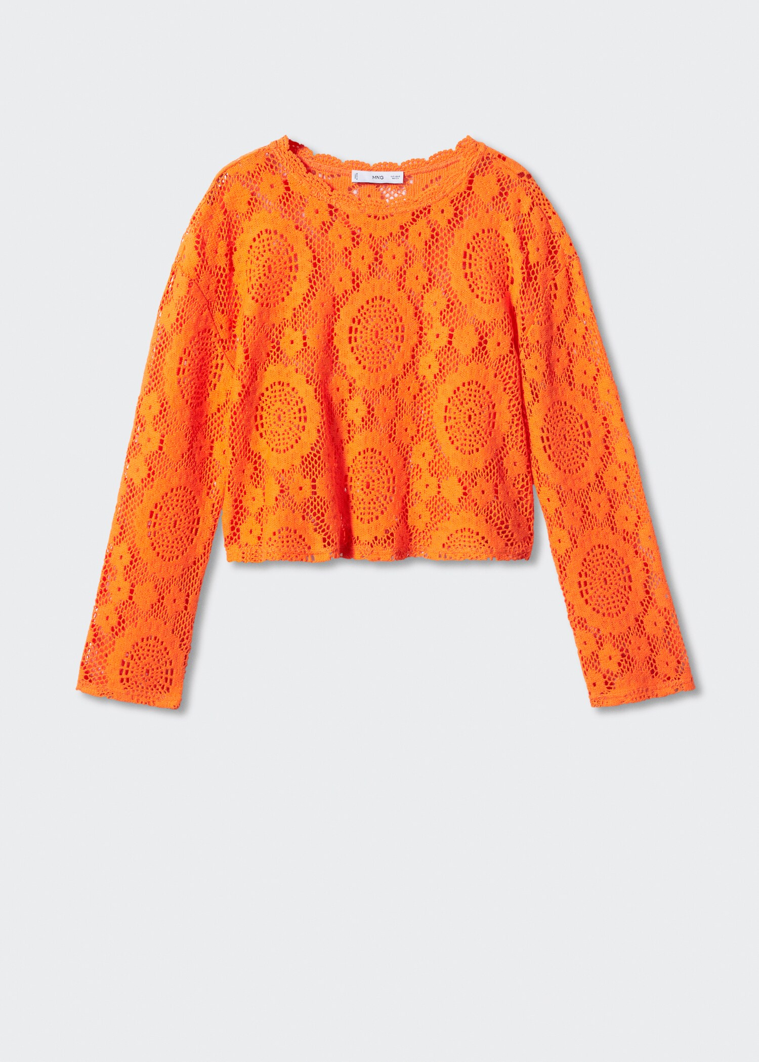 Embroidered openwork t-shirt - Article without model