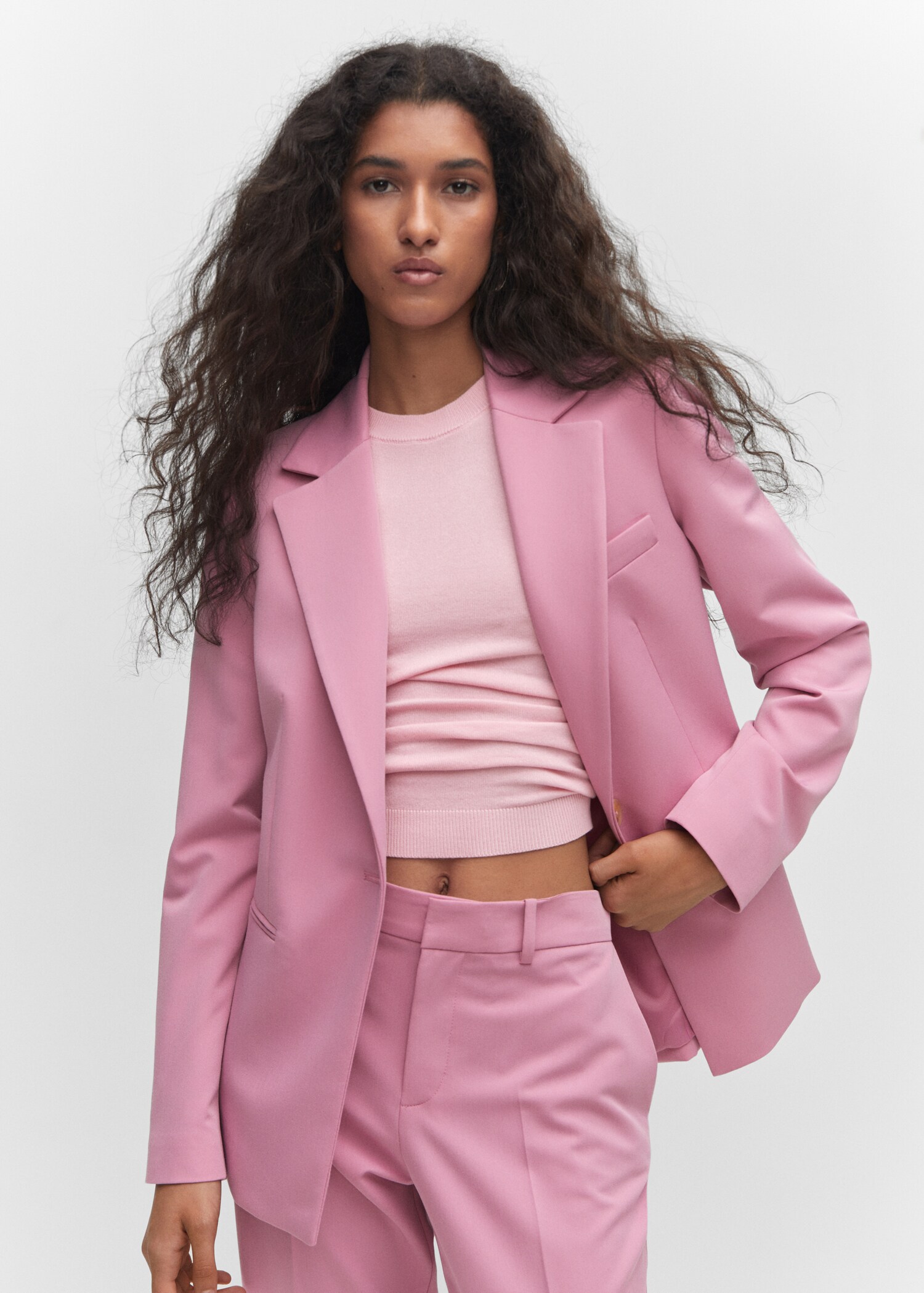 Fitted suit blazer - Medium plane