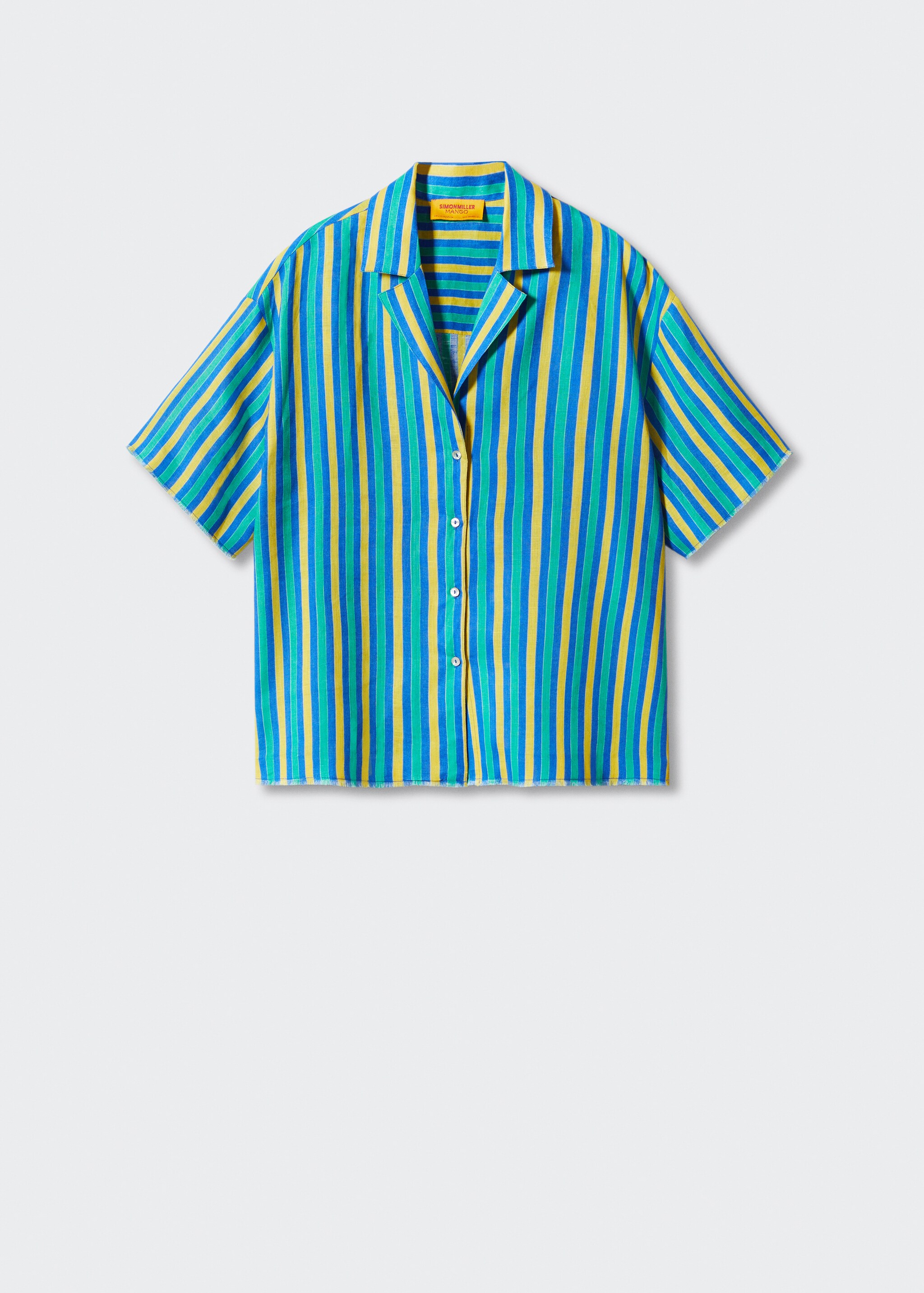 Camicia lino righe multicolore - Articolo senza modello