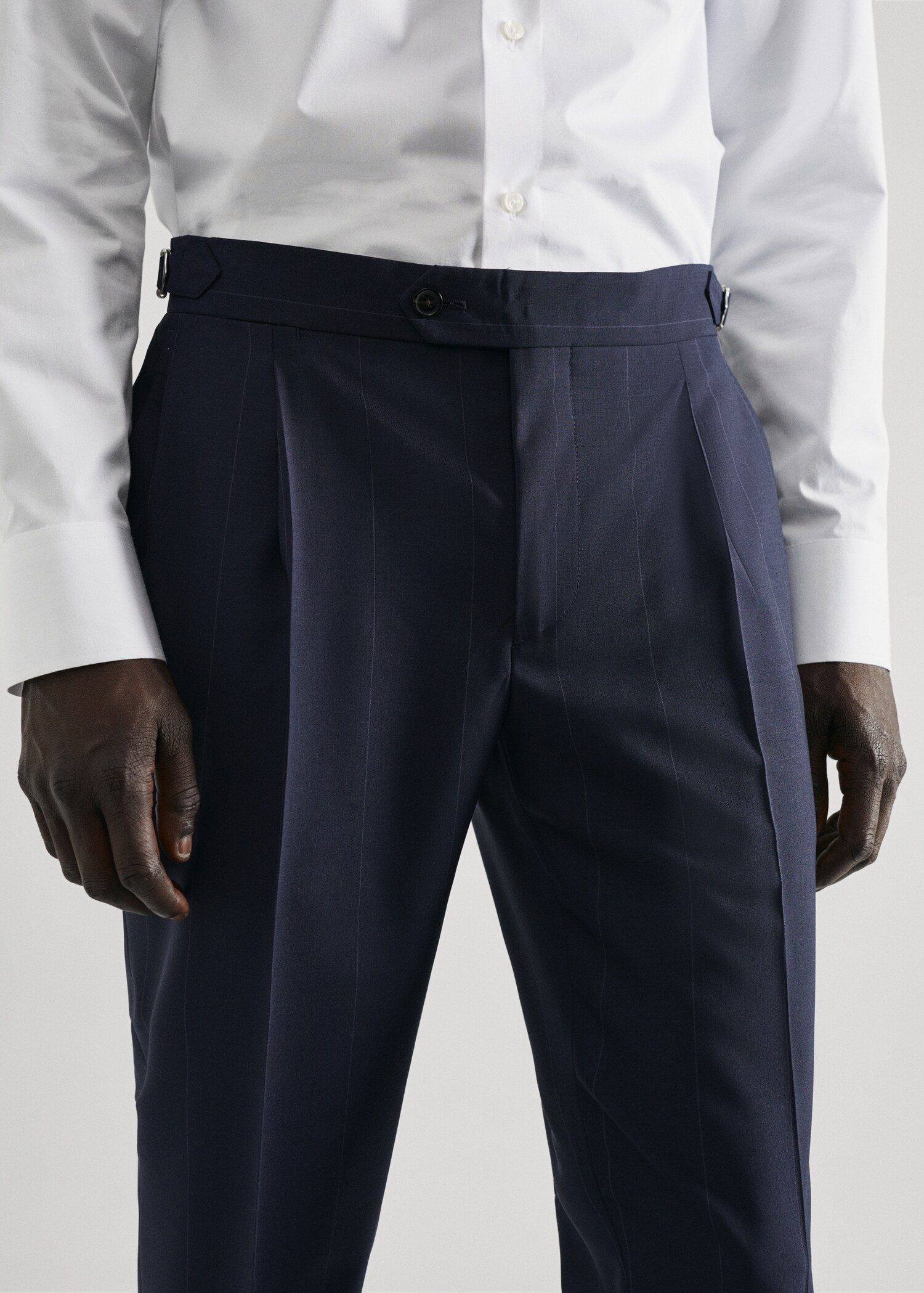 Virgin wool striped suit trousers  - Details of the article 1