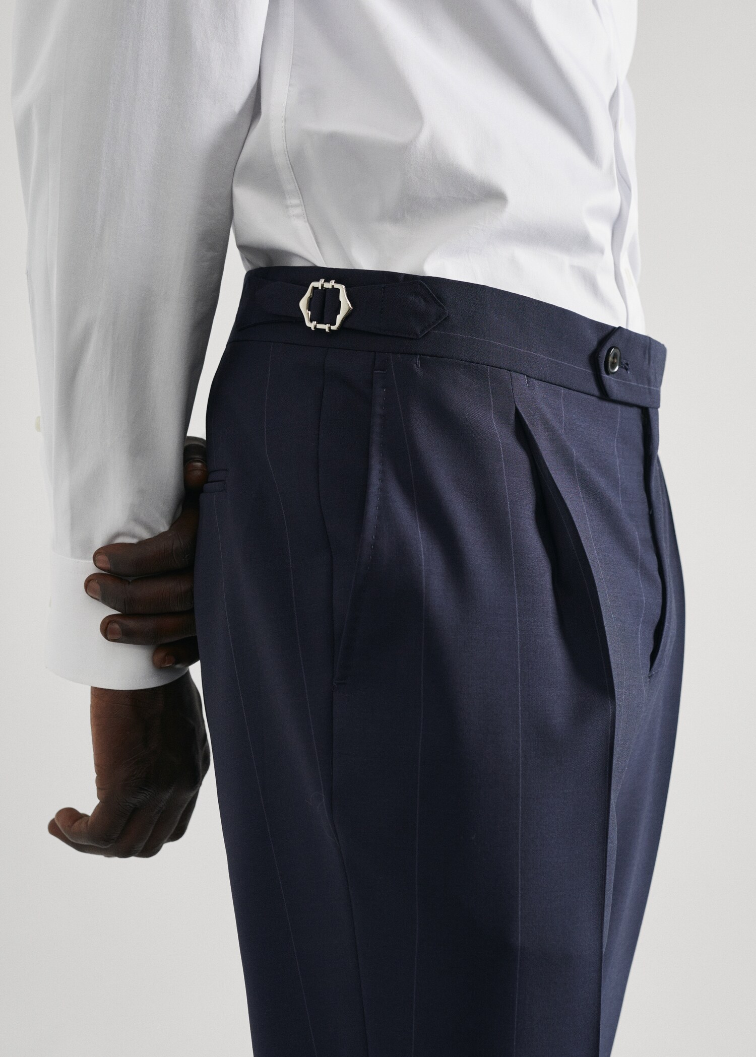 Virgin wool striped suit trousers  - Details of the article 4