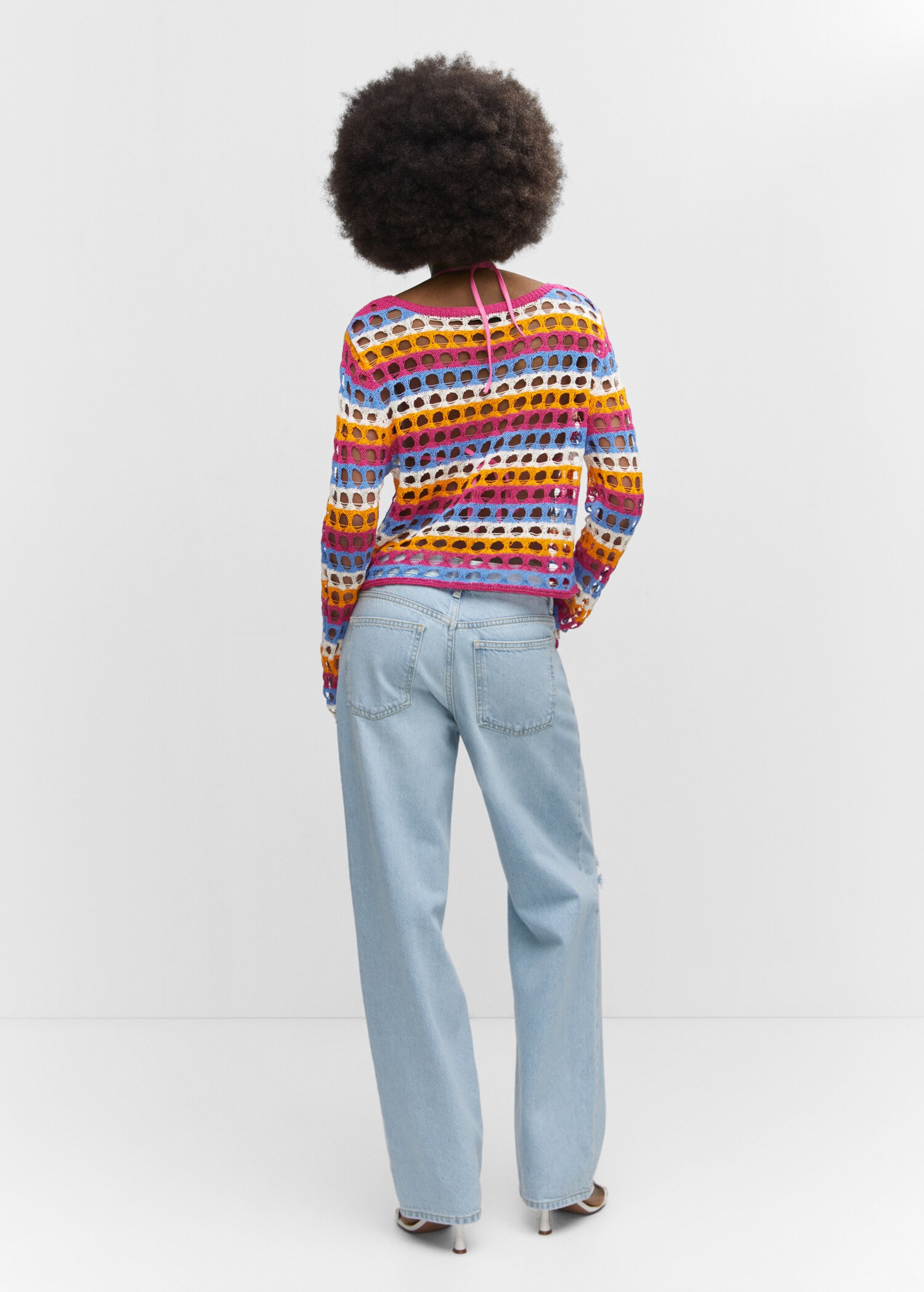 Multi-coloured crochet sweater - Reverse of the article