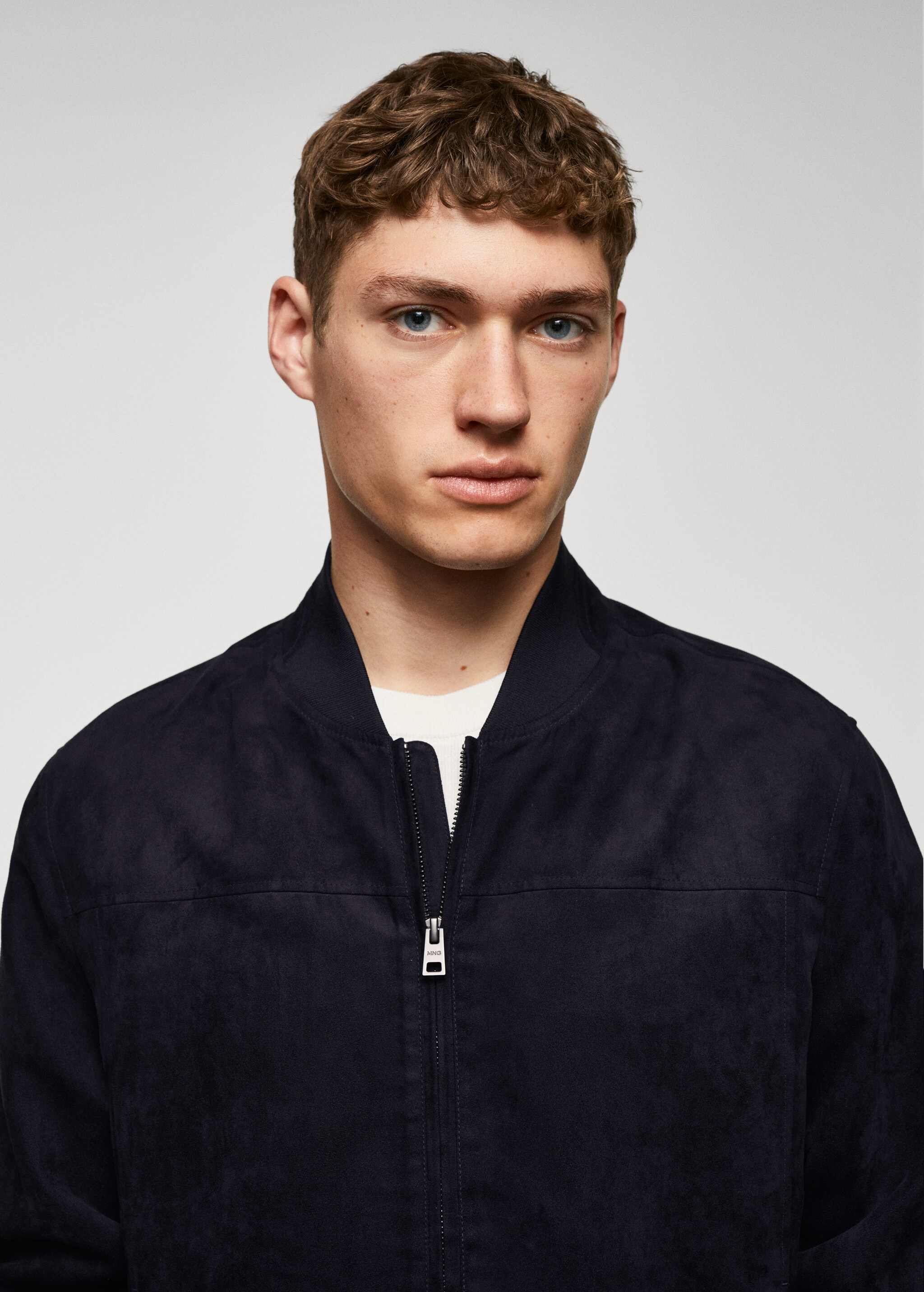 Suede-effect bomber jacket - Details of the article 1