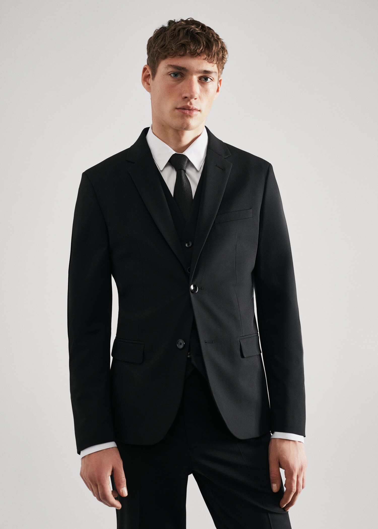 Veste costume super slim-fit tissu stretch - Plan moyen