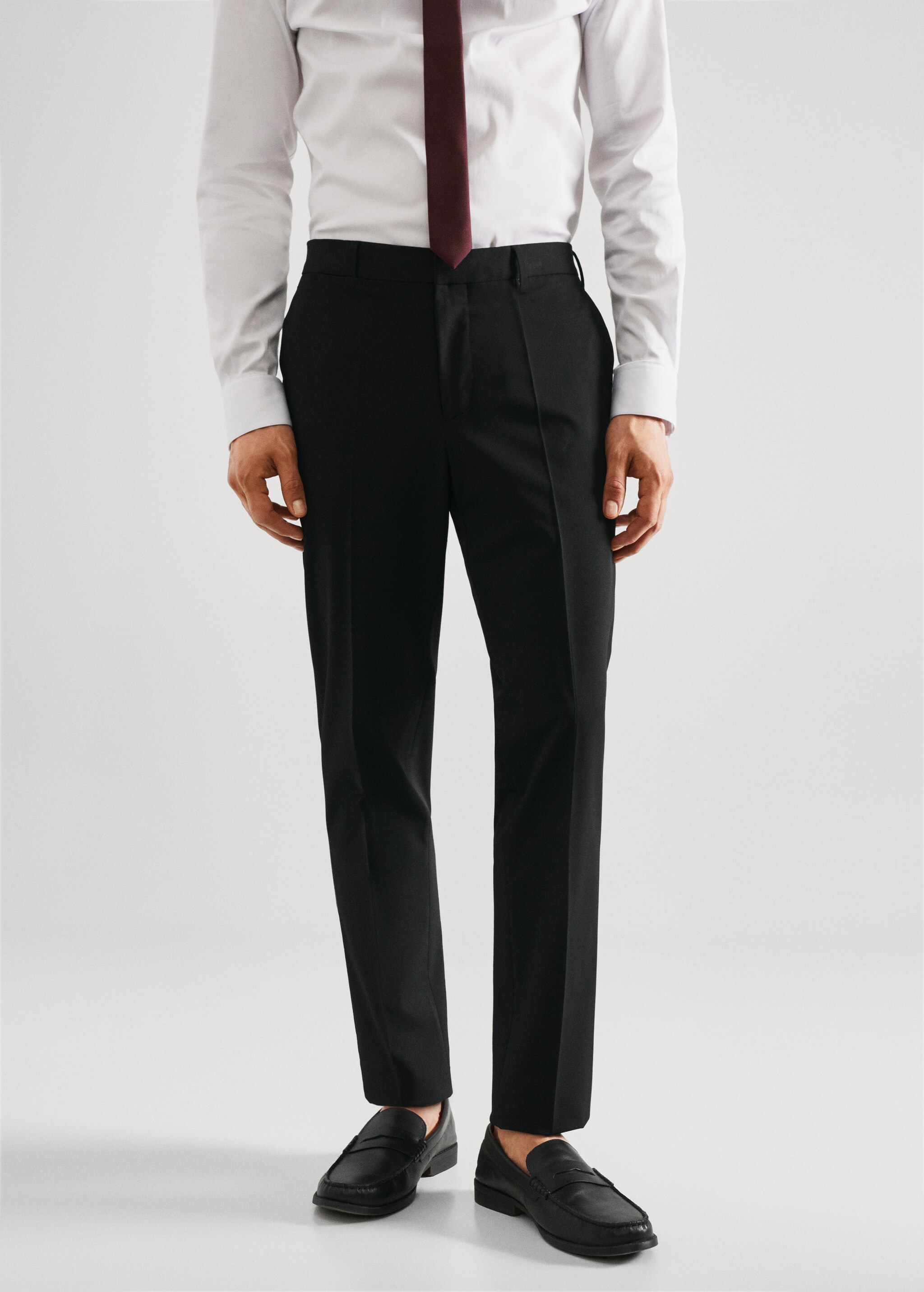 Stretch fabric super slim-fit suit trousers - Middenvlak