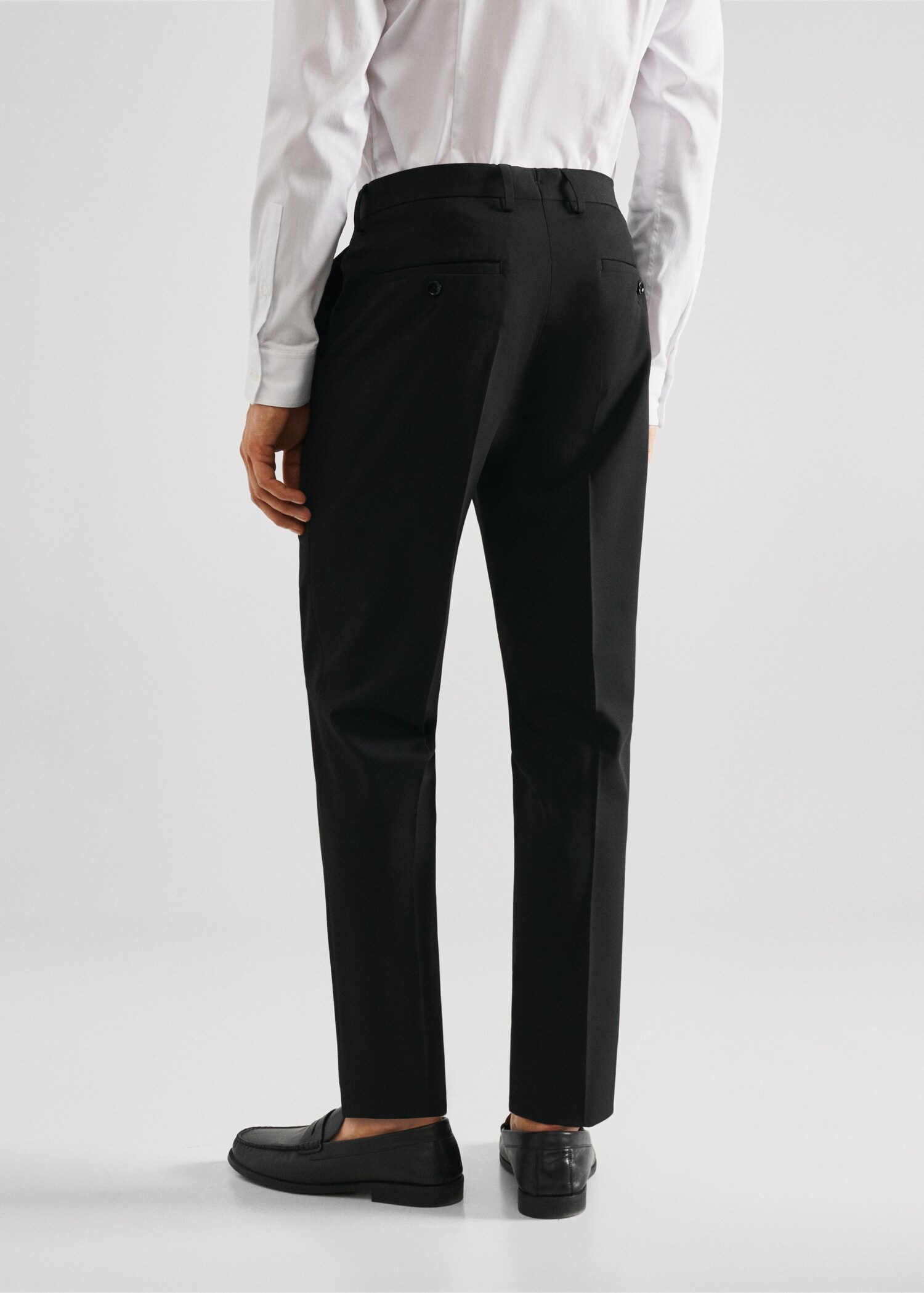 Stretch fabric super slim-fit suit trousers - Reverse of the article