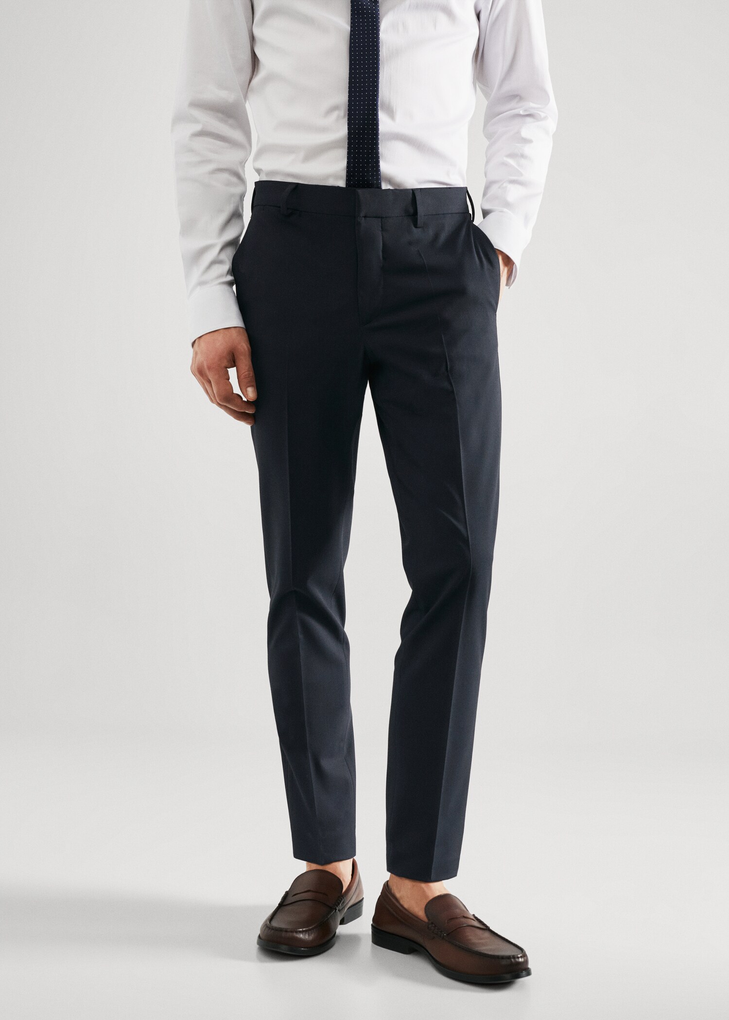 Super slim fit suit trousers - Medium plane