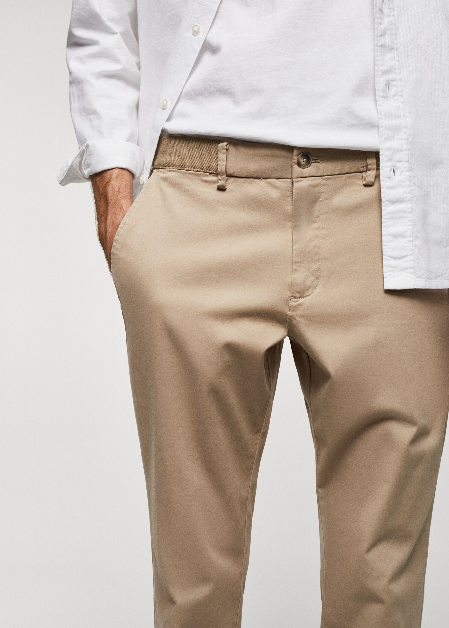 Celana panjang katun crop tapered - Rincian barang 1