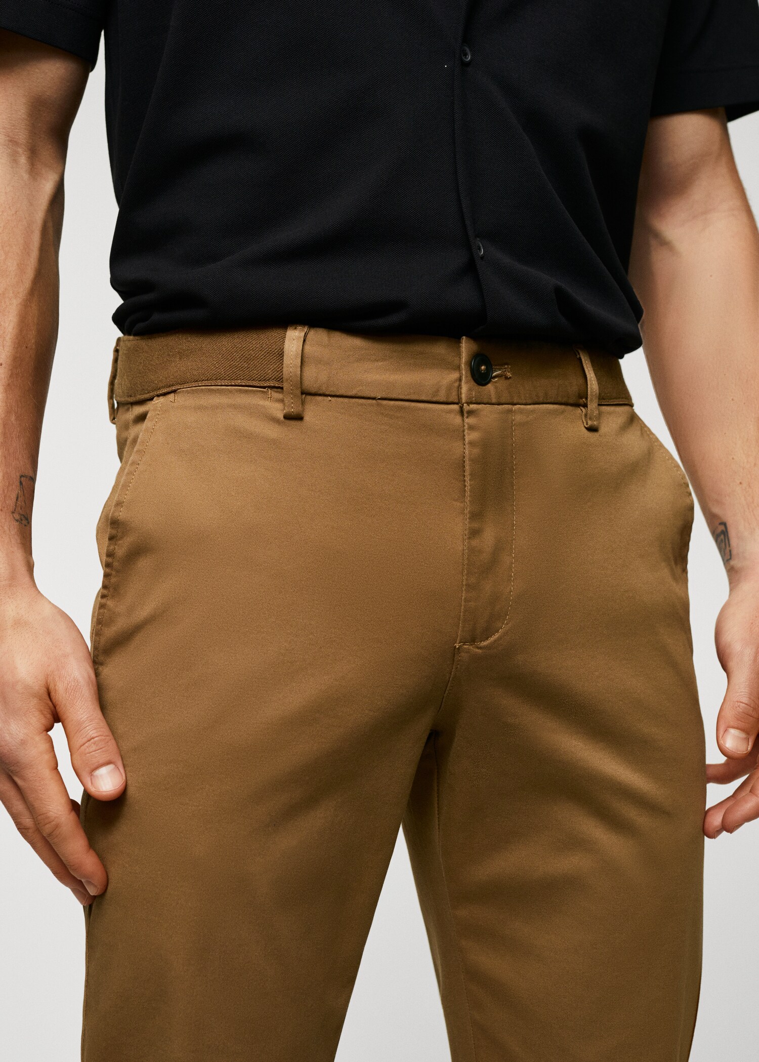 Celana panjang katun crop tapered - Rincian barang 1