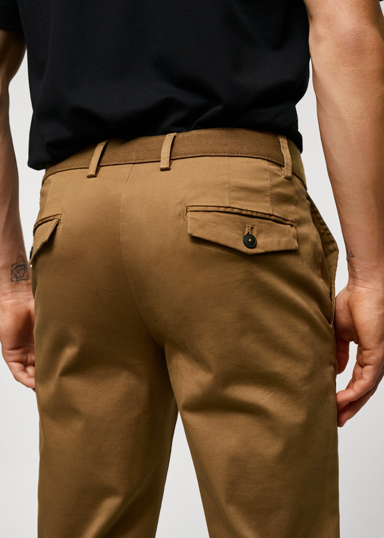 Celana panjang katun crop tapered - Rincian barang 6