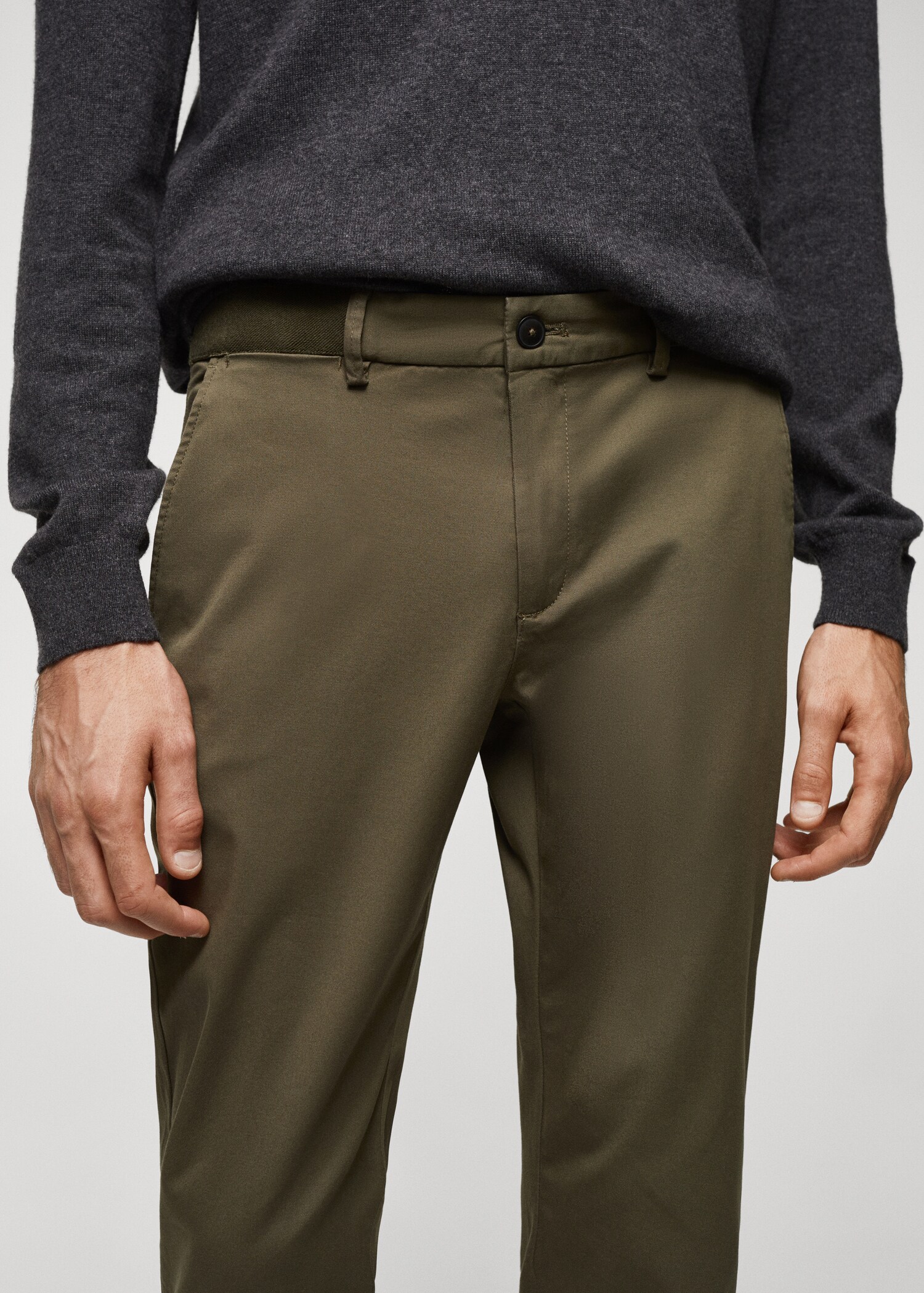 Celana panjang katun crop tapered - Rincian barang 1