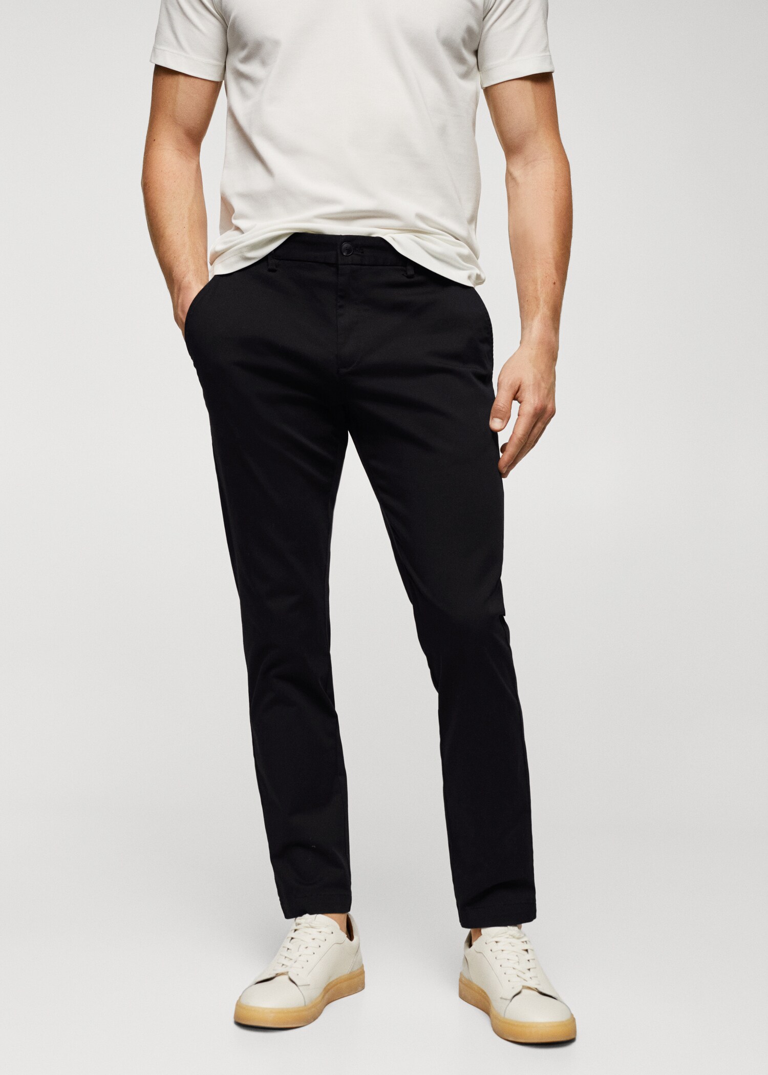 Celana panjang katun crop tapered - Tampilan Sedang