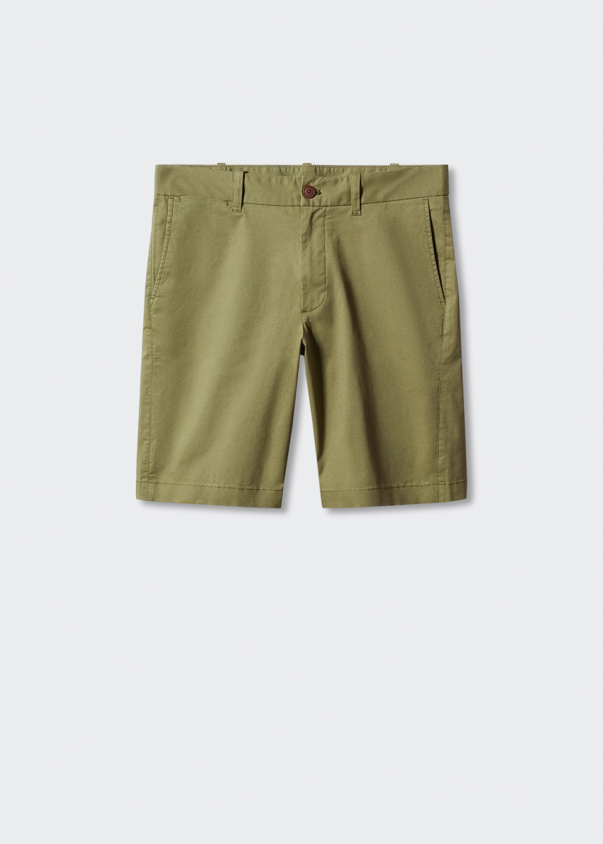 Slim fit chino cotton Bermuda shorts - Articol fără model