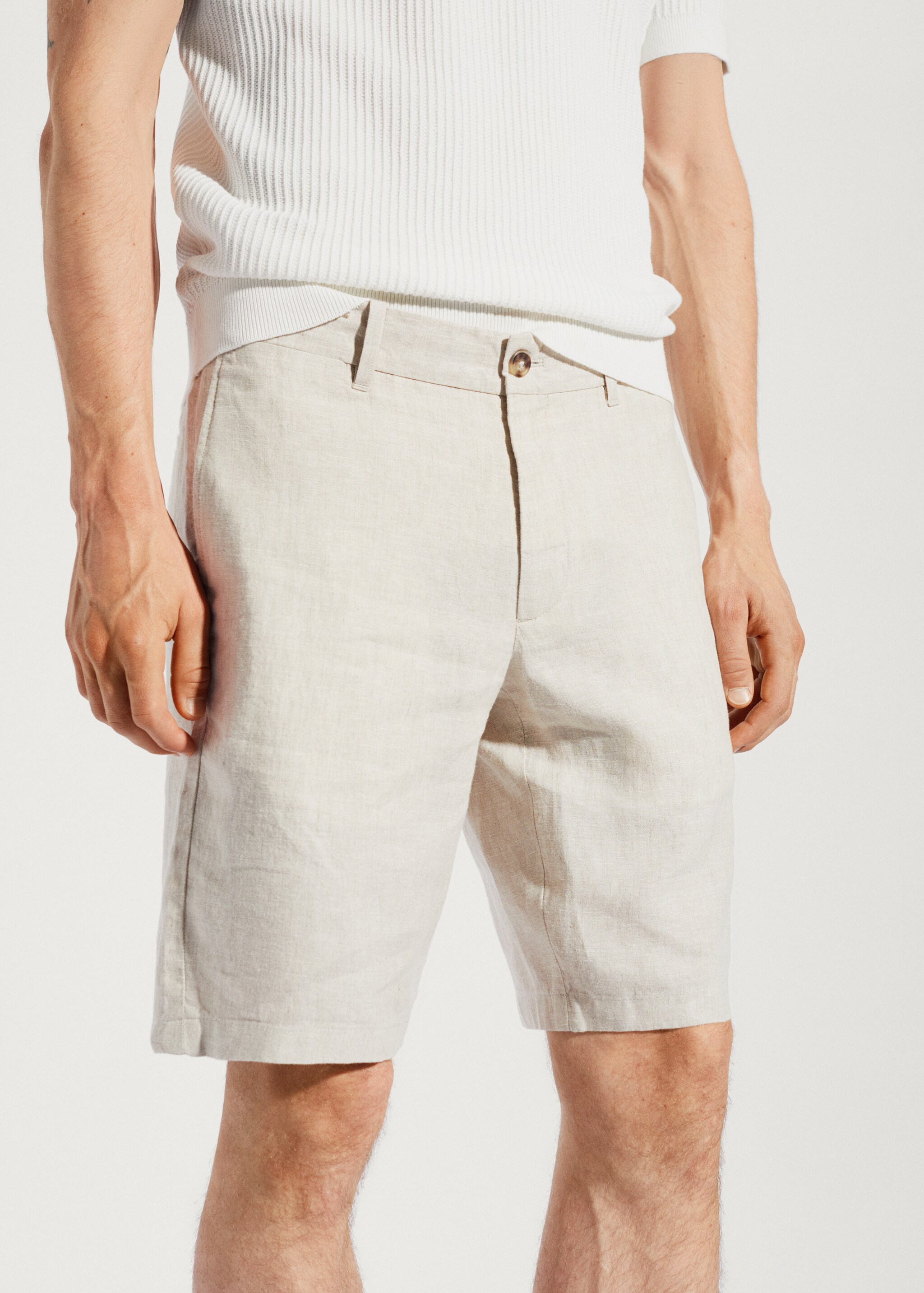100% linen shorts - Details of the article 1