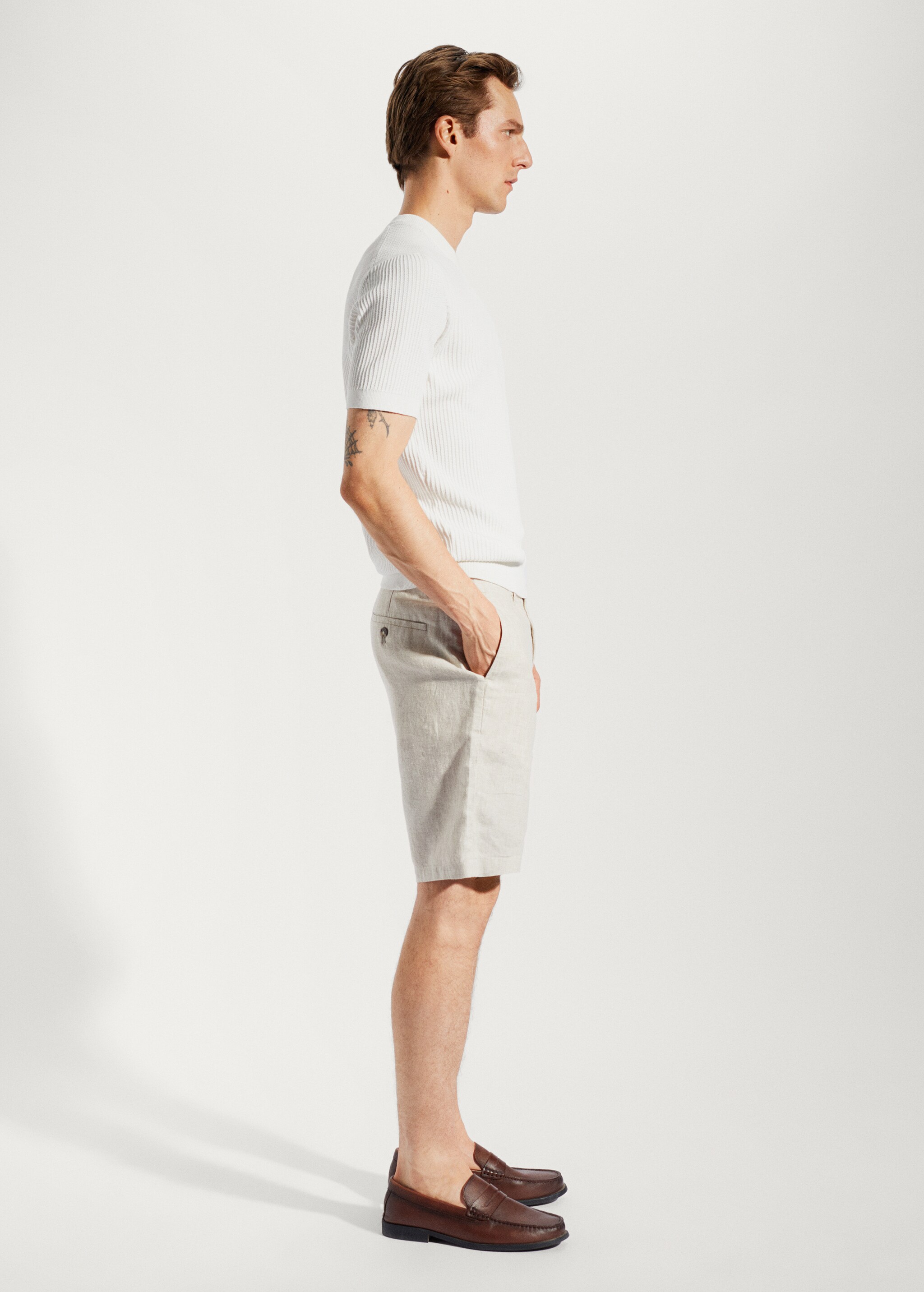 100% linen shorts - Details of the article 4
