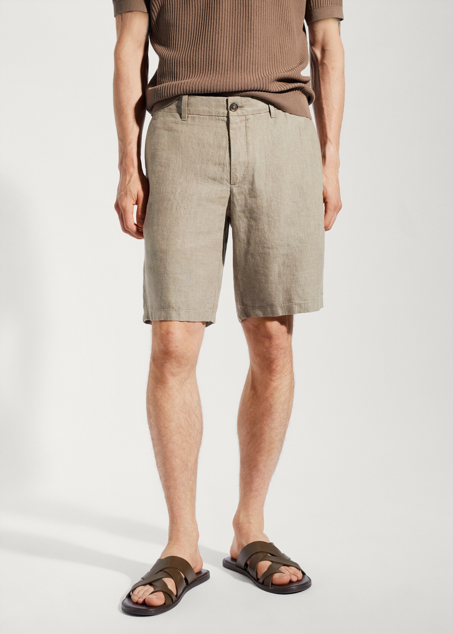 100% linen shorts - Medium plane