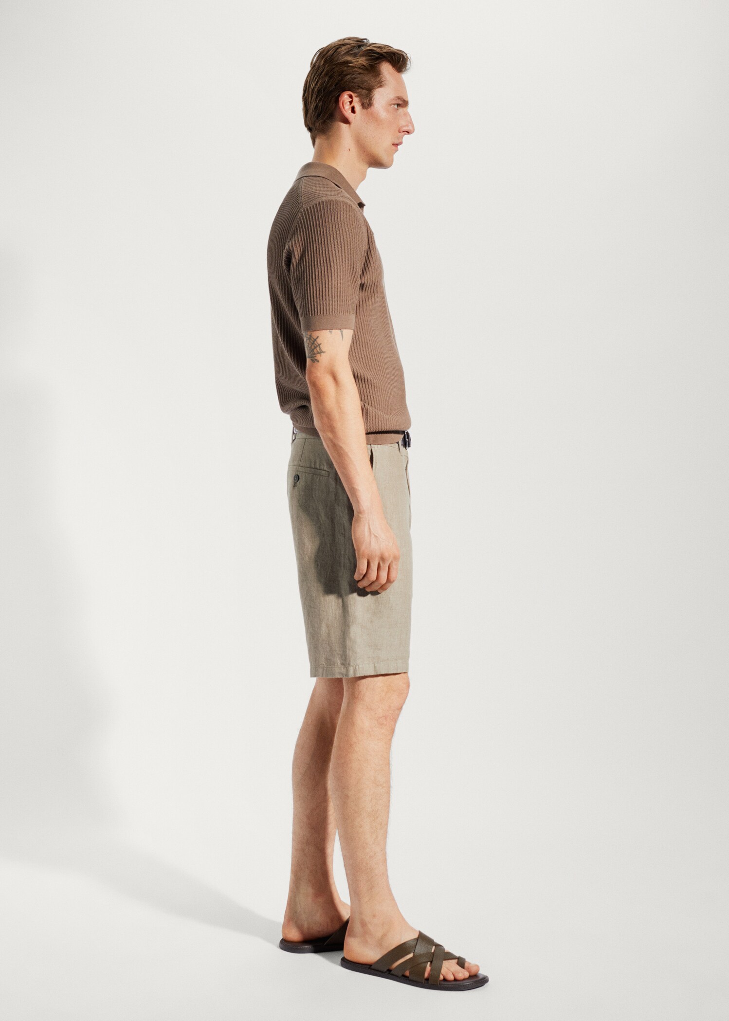 100% linen shorts - Details of the article 4