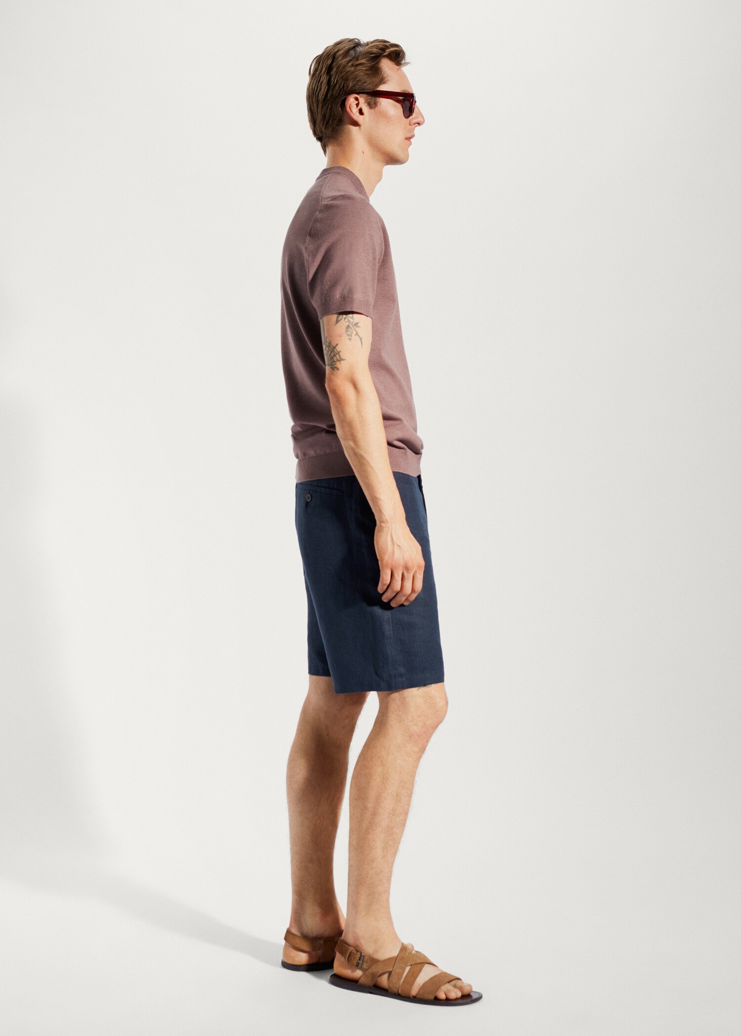100% linen shorts - Details of the article 4