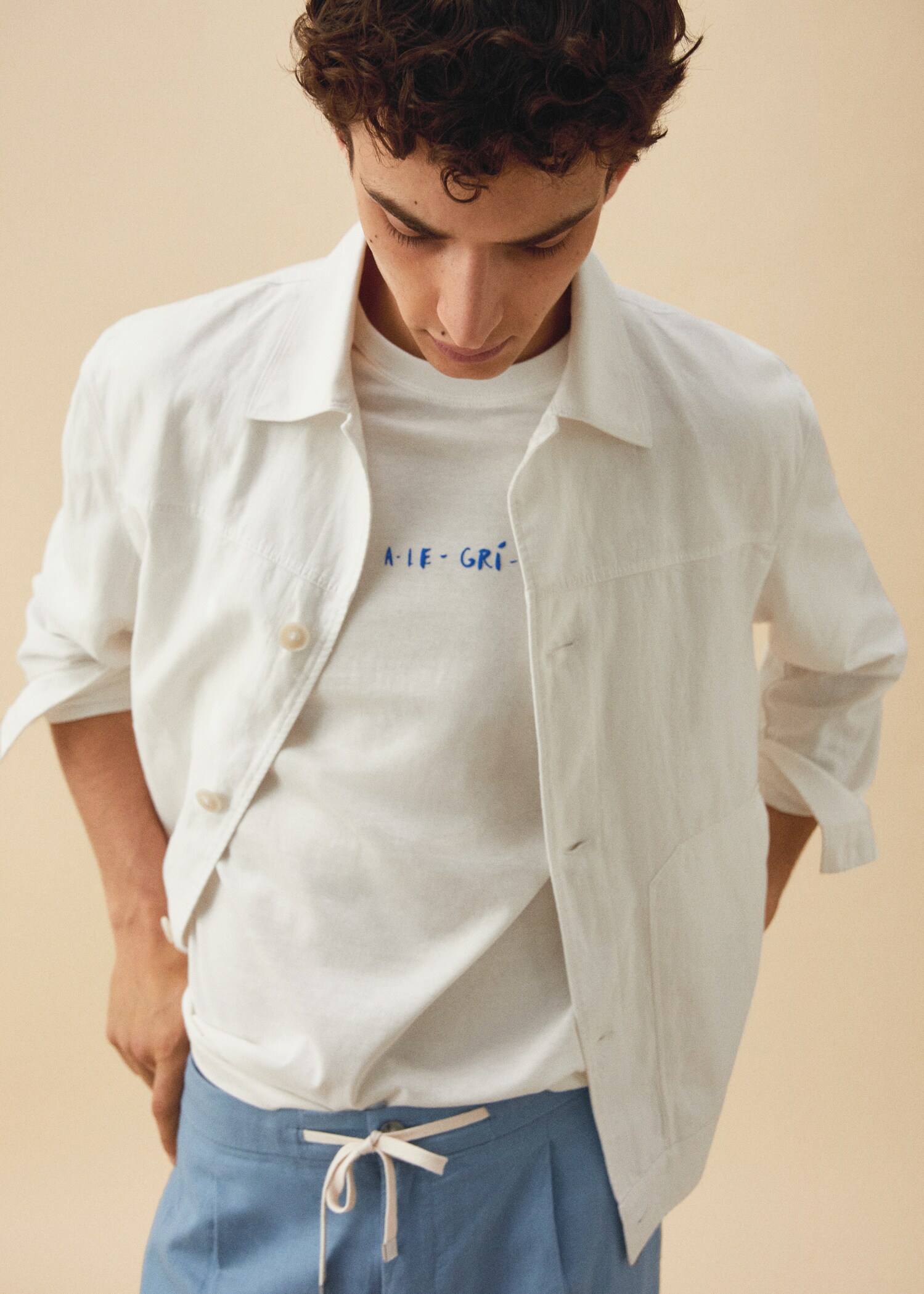 Slim-fit trousers with drawstring  - Details of the article 5