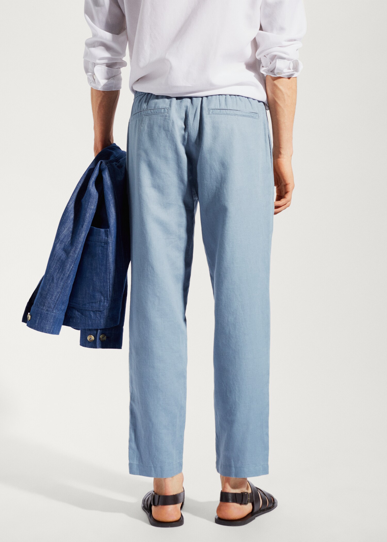 Slim-fit trousers with drawstring  - Reverse of the article