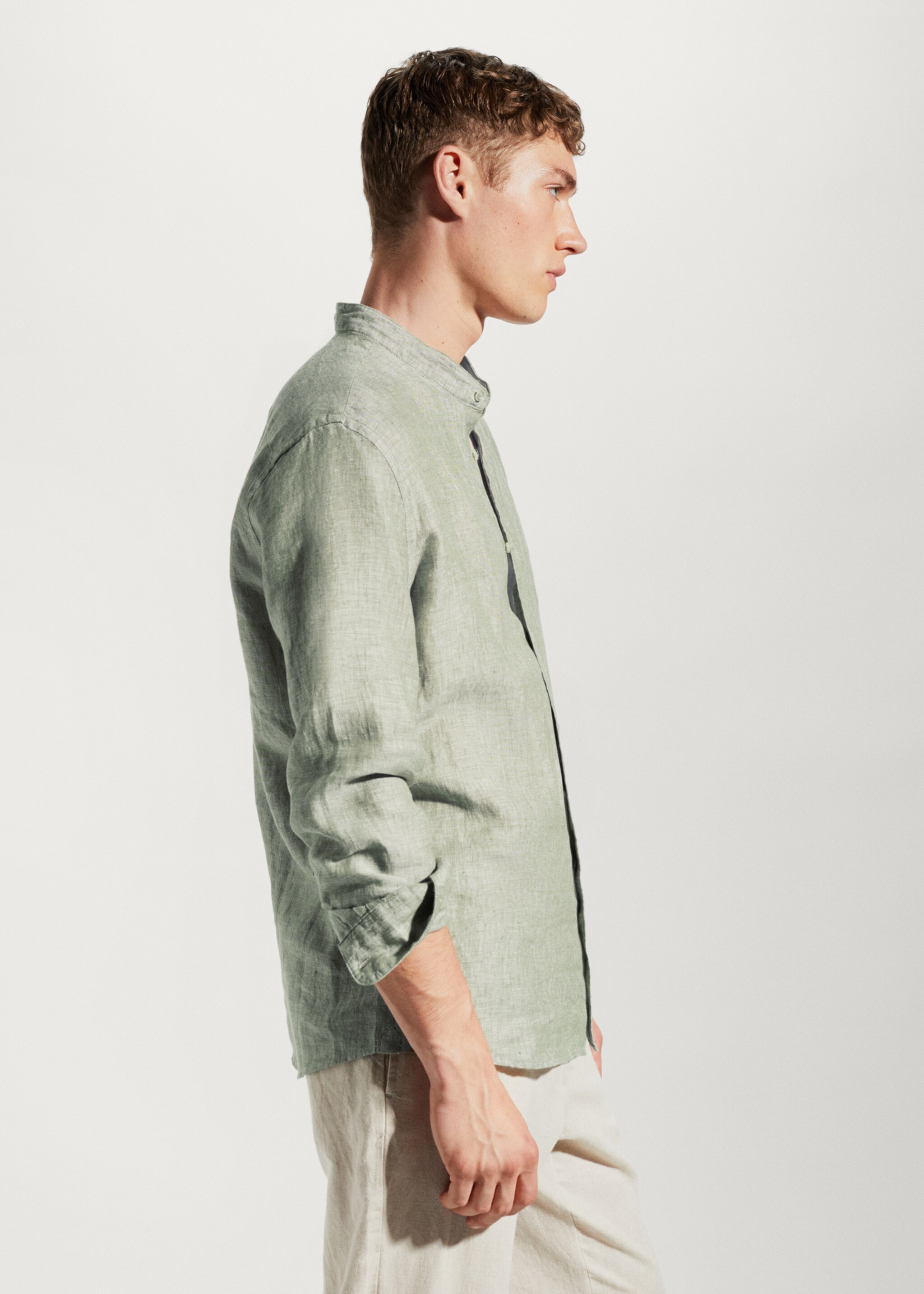Camisa 100% lino cuello mao - Detalle del artículo 2