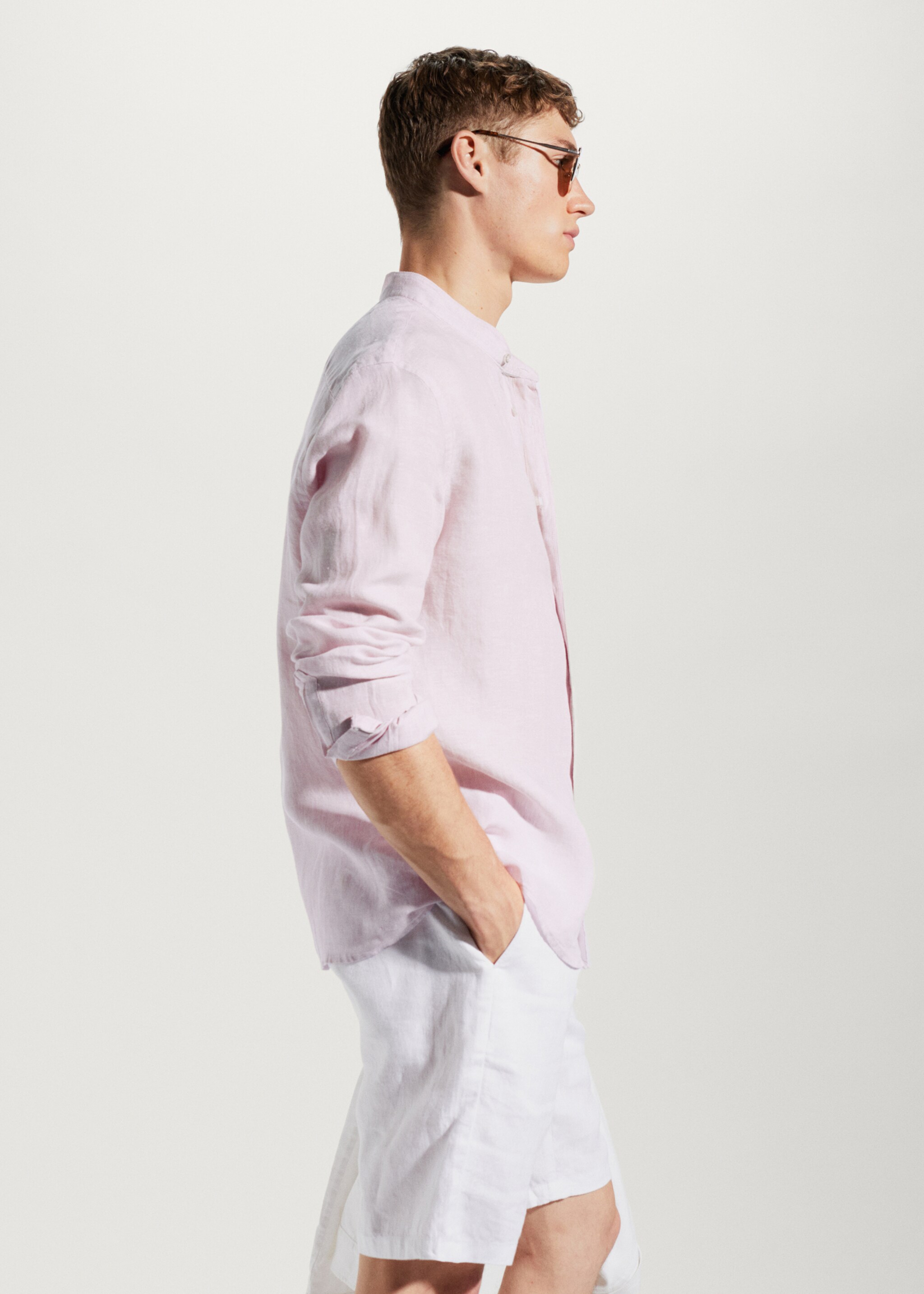 Camisa 100% lino cuello mao - Detalle del artículo 2