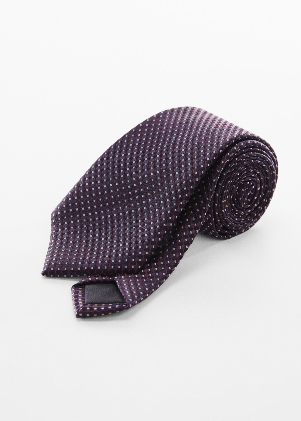 VTG RARE Alfred's ALL SILK Tie Navy Blue w/ Red Polka Dot