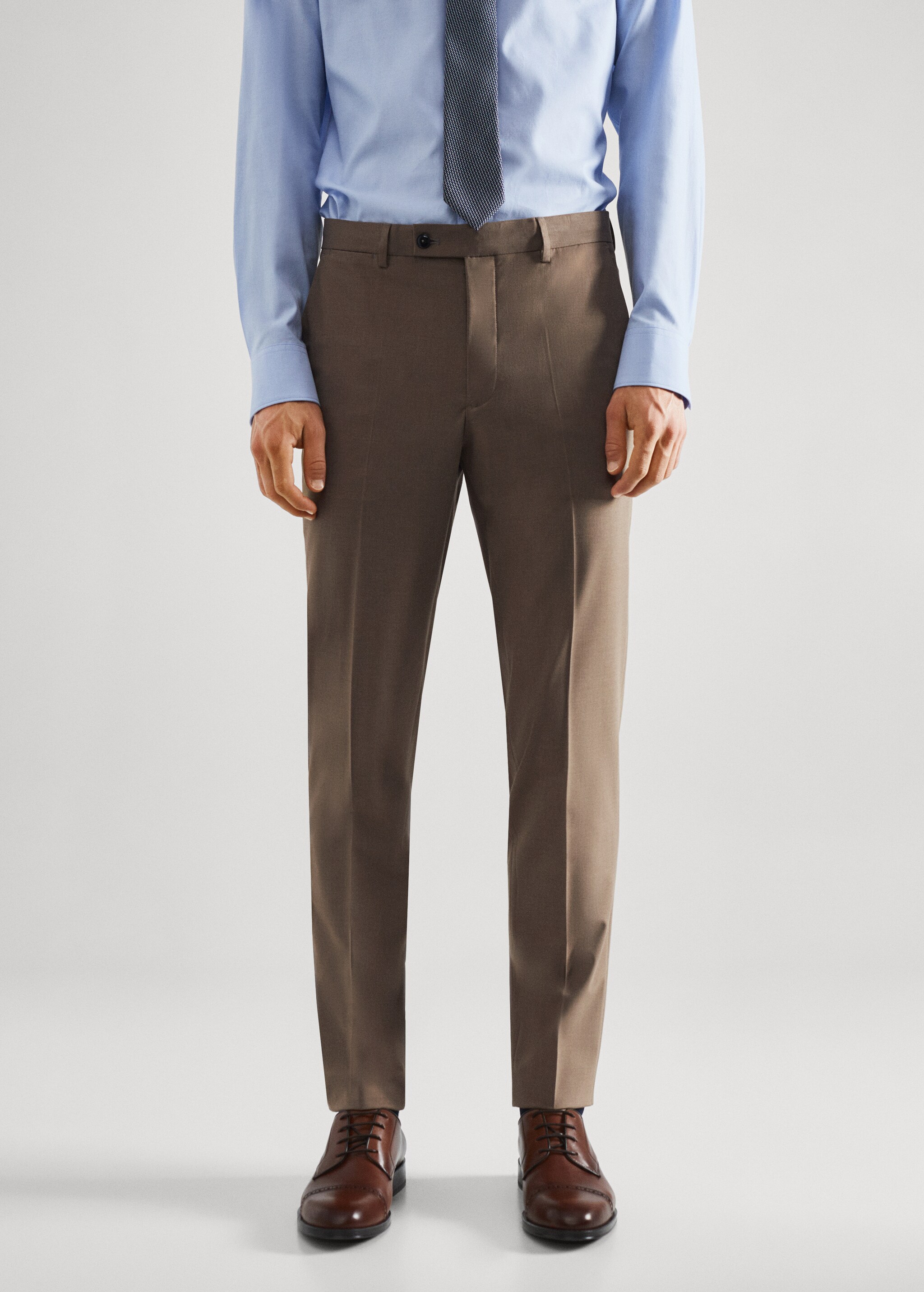 Stretch fabric slim-fit suit trousers - Plan mediu