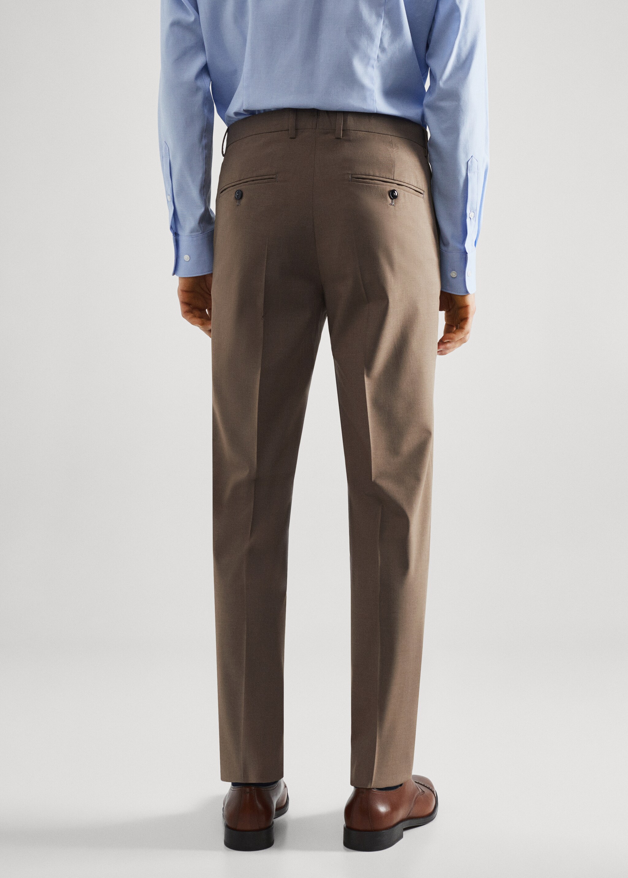 Stretch fabric slim-fit suit trousers - Spatele articolului